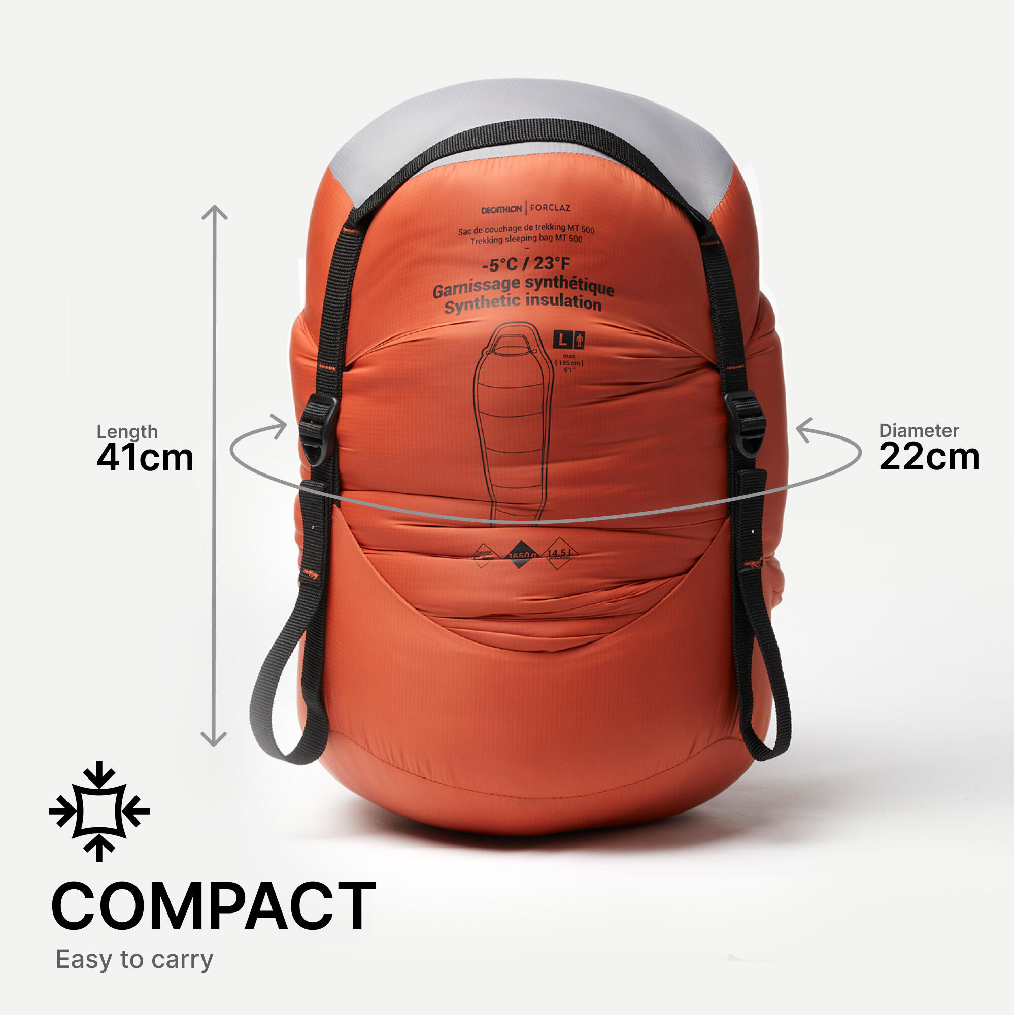 Trekking Sleeping Bag mt500 -5°C Synthetic