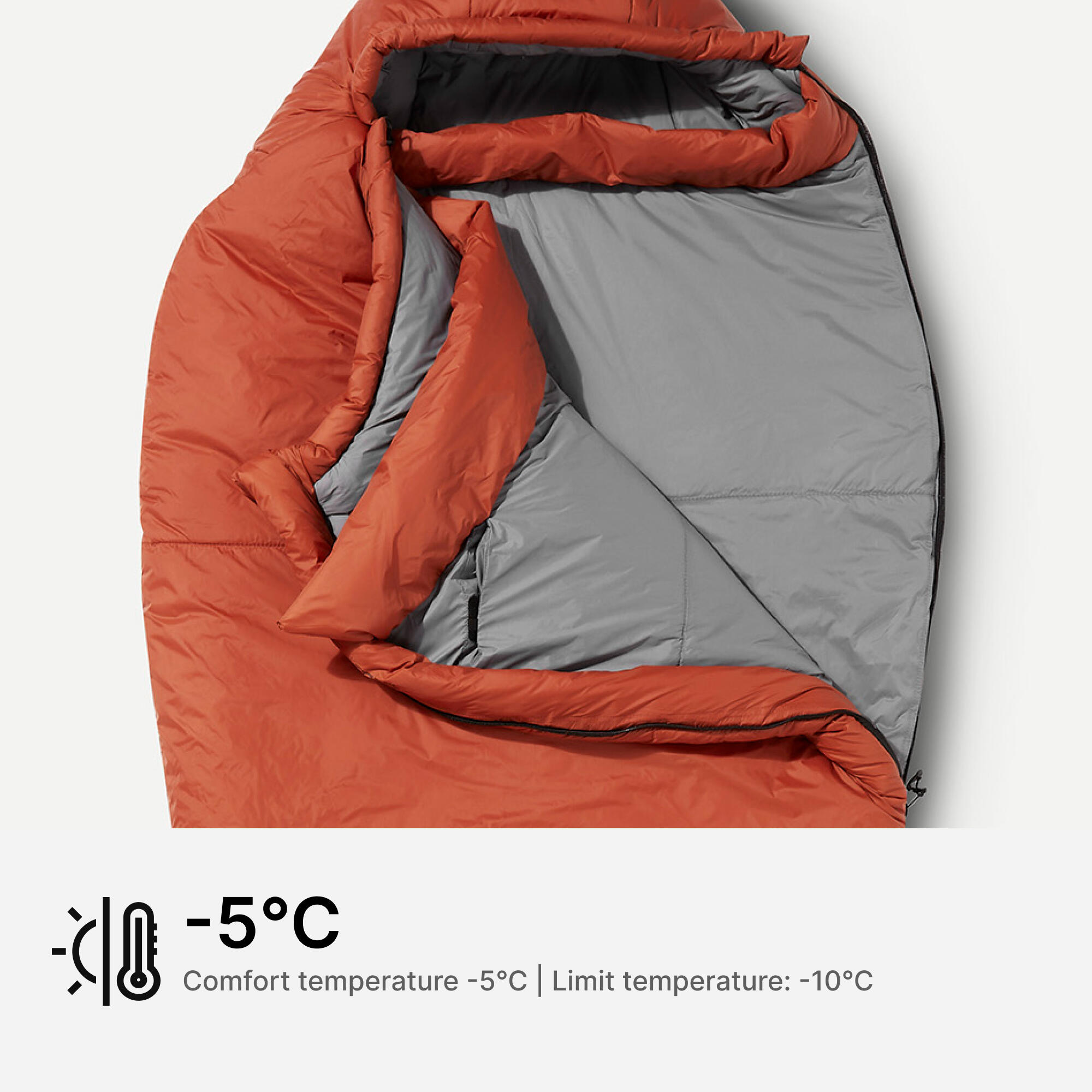 Trekking Sleeping Bag mt500 -5°C Synthetic