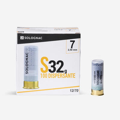 CARTUCHO caza solognac S100 32 g DISPERSANTE CAL12/67 Pb N°7 X25