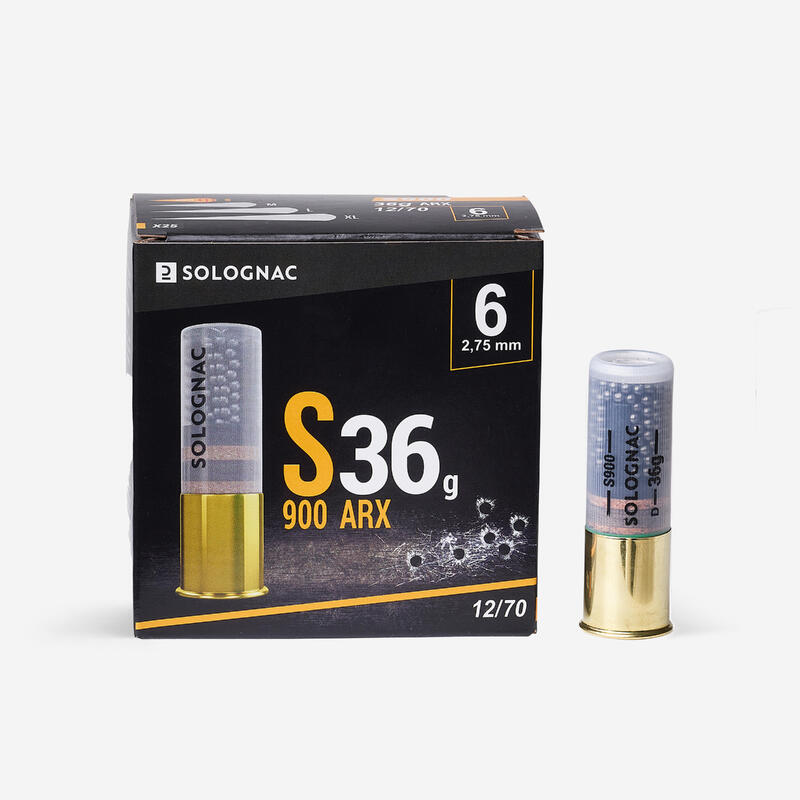 Cartucho Solognac S900 Impact ARX 36 g Calibre 12/70 Perdigón N.° 6 x25