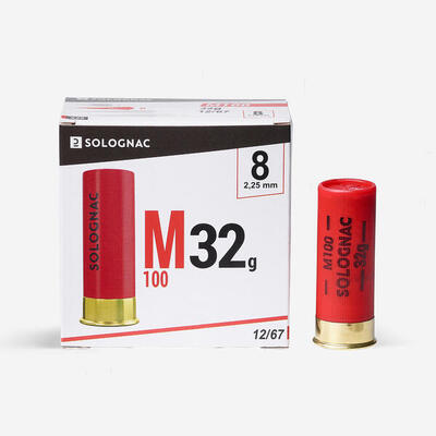 Cartucho Caza Solognac M100 32 g Calibre 12/67 Perdigón N.° 8 X 25