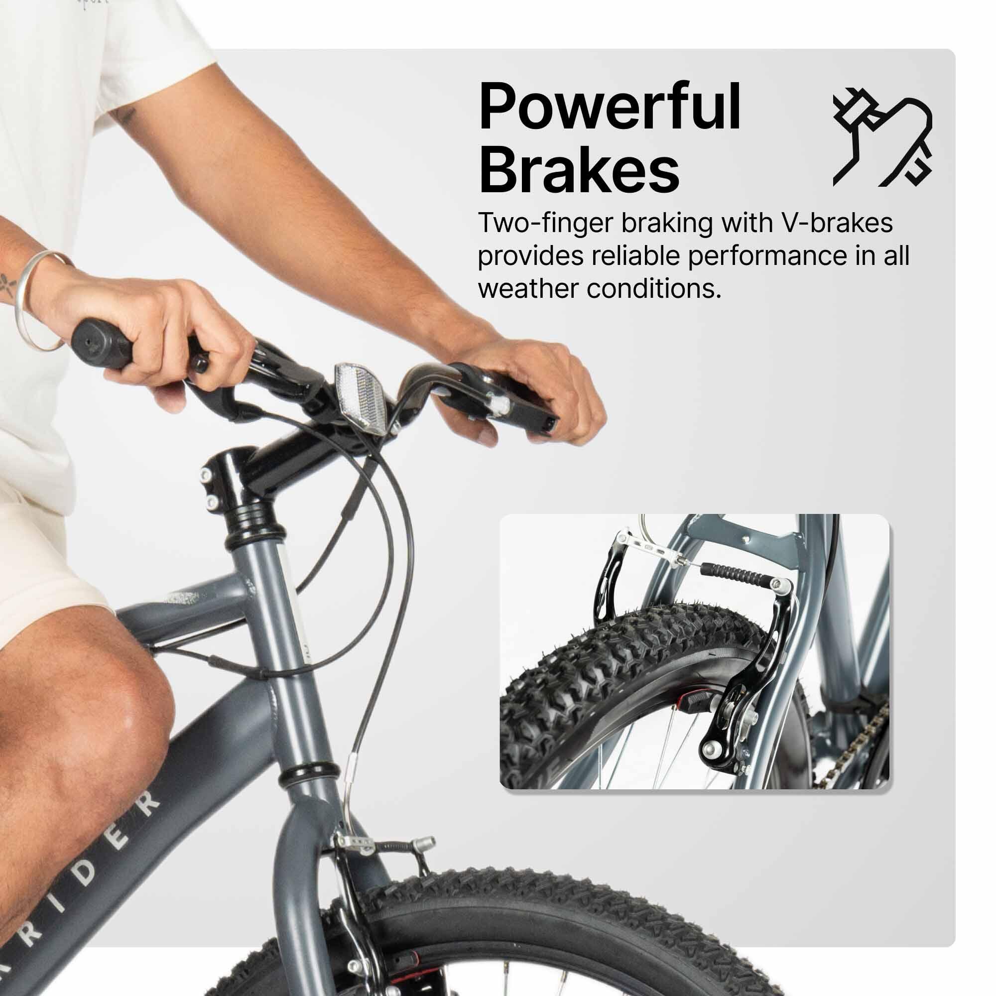 Mountain Bike Rockrider ST30 Grey - 7 Speed, MTB Tyres, Unisex Frame, V-Brakes