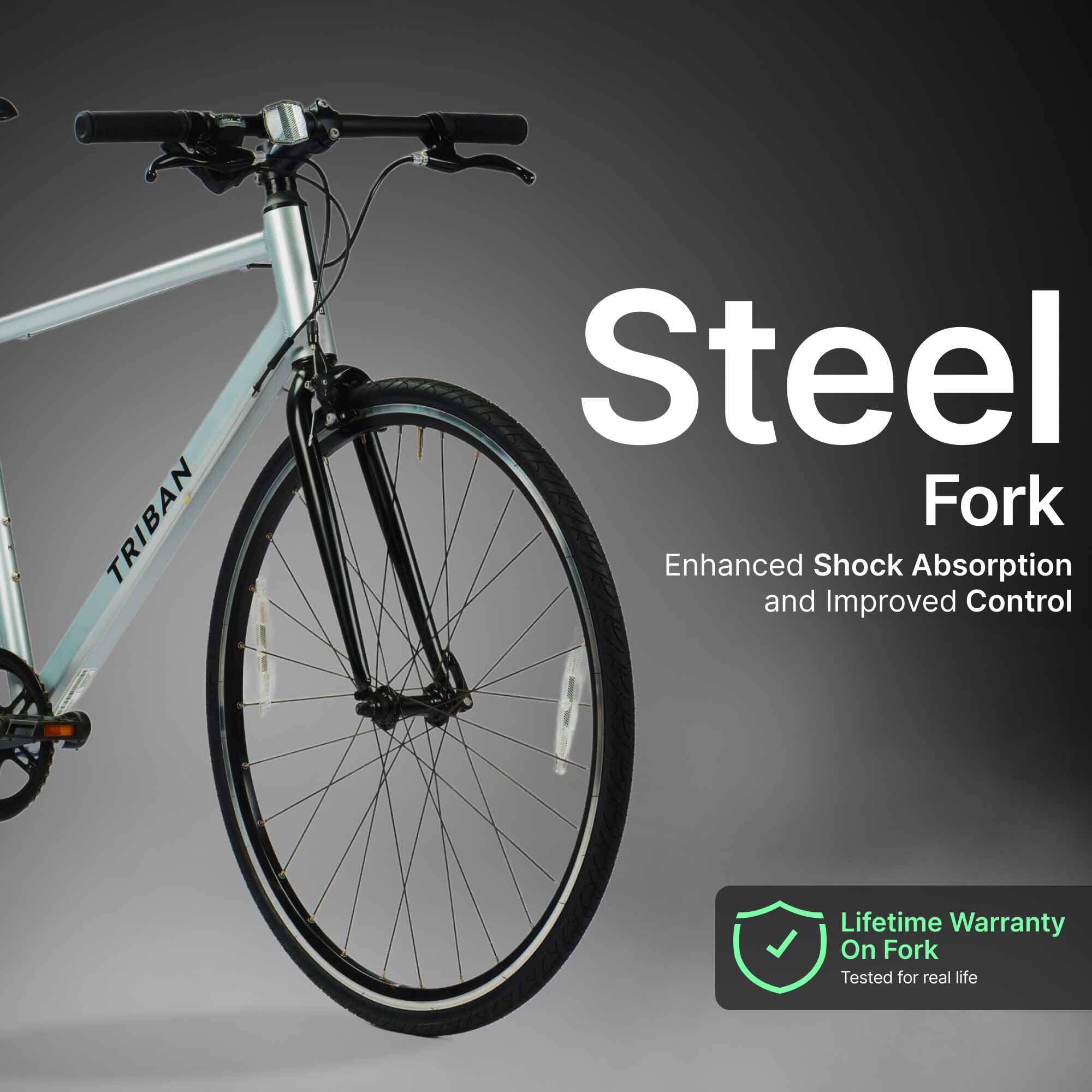 Road Bike Triban RC100 Flat Bar - Aluminium Frame, 7 Speed, Caliper Brakes -  4