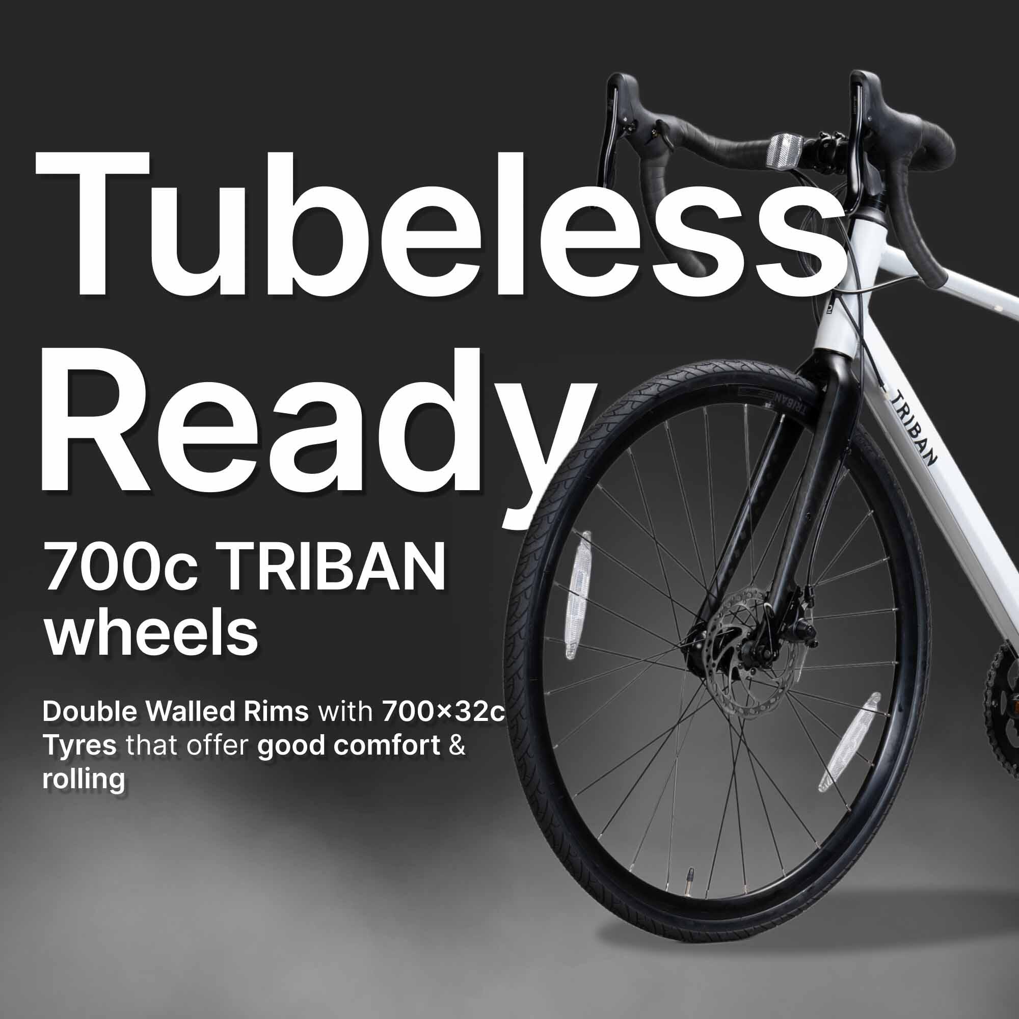 Buy Adult Road Bike Triban RC 120 Disc White Online Decathlon