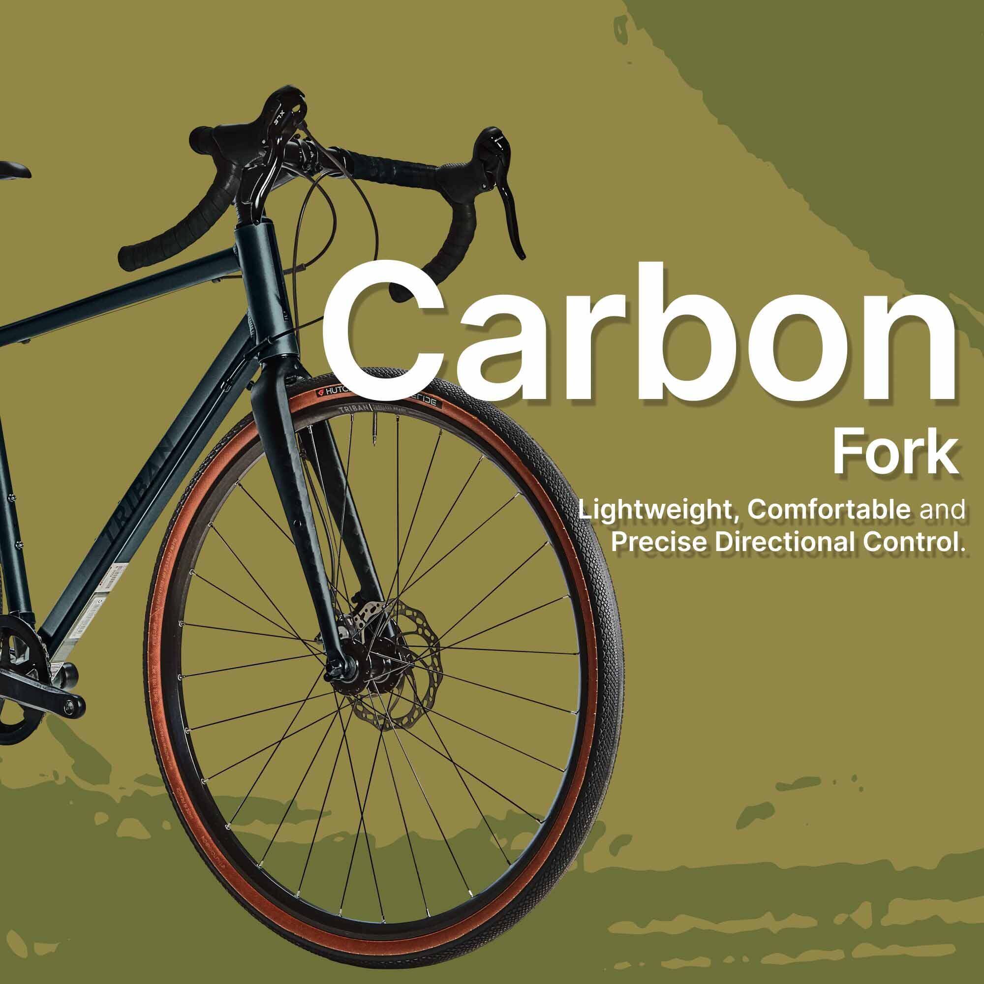 Gravel Bike Triban 10 Speed Promax Disc 700C Aluminium Frame GRLV120 - Bronze -  4