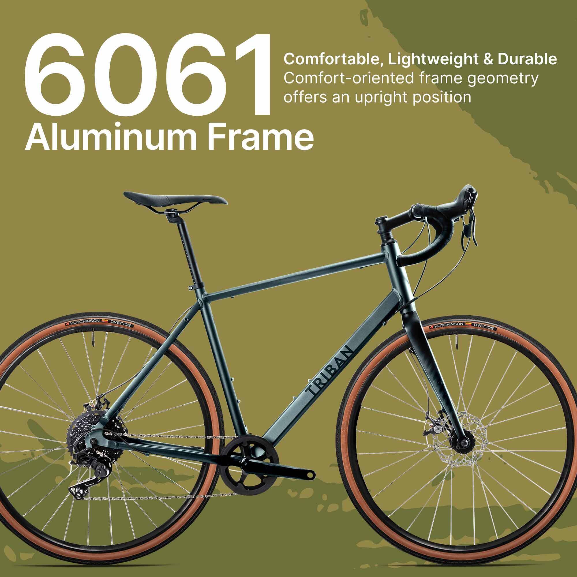 Gravel Bike Triban 10 Speed Promax Disc 700C Aluminium Frame GRLV120 - Bronze -  3