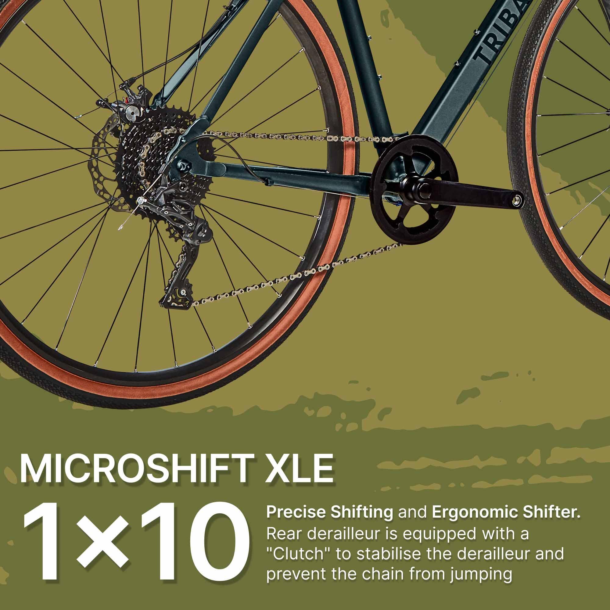 Gravel Bike Triban 10 Speed Promax Disc 700C Aluminium Frame GRLV120 - Bronze