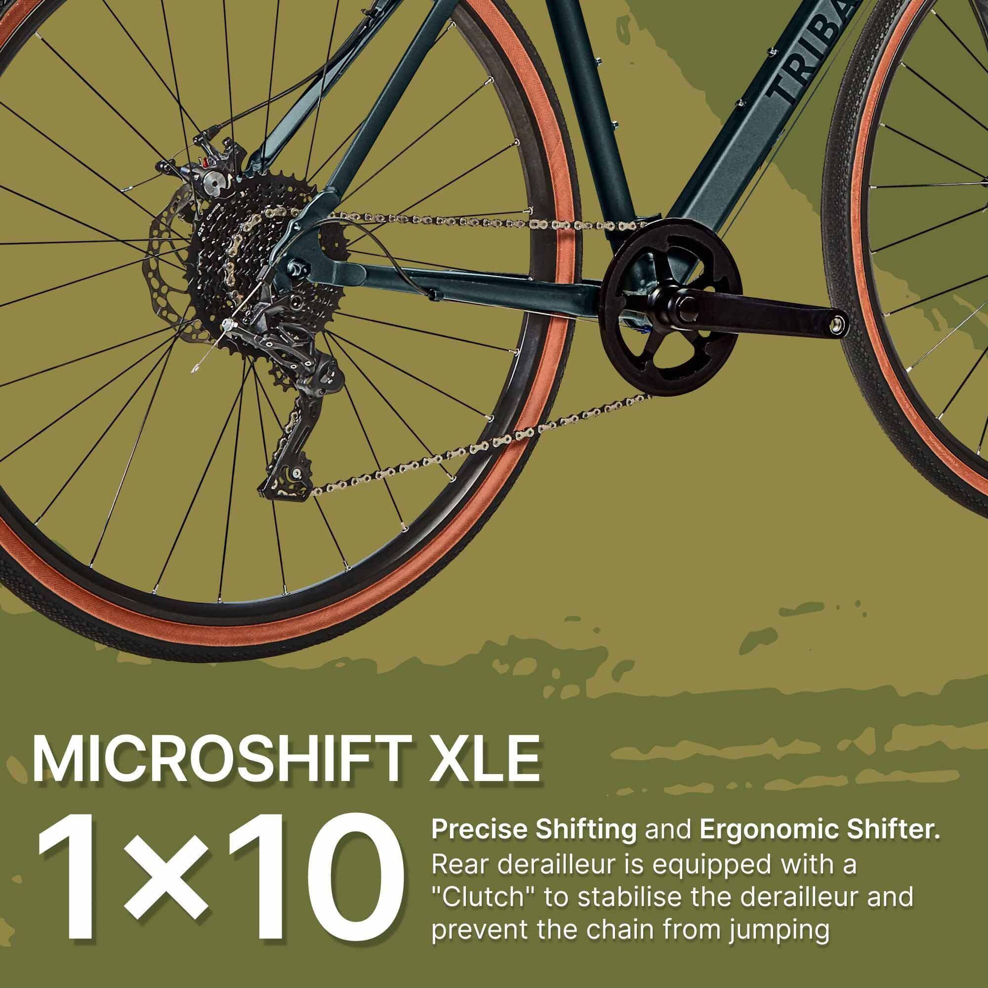 Gravel Bike Triban 10 Speed Promax Disc 700C Aluminium Frame GRLV120 - Bronze -  5