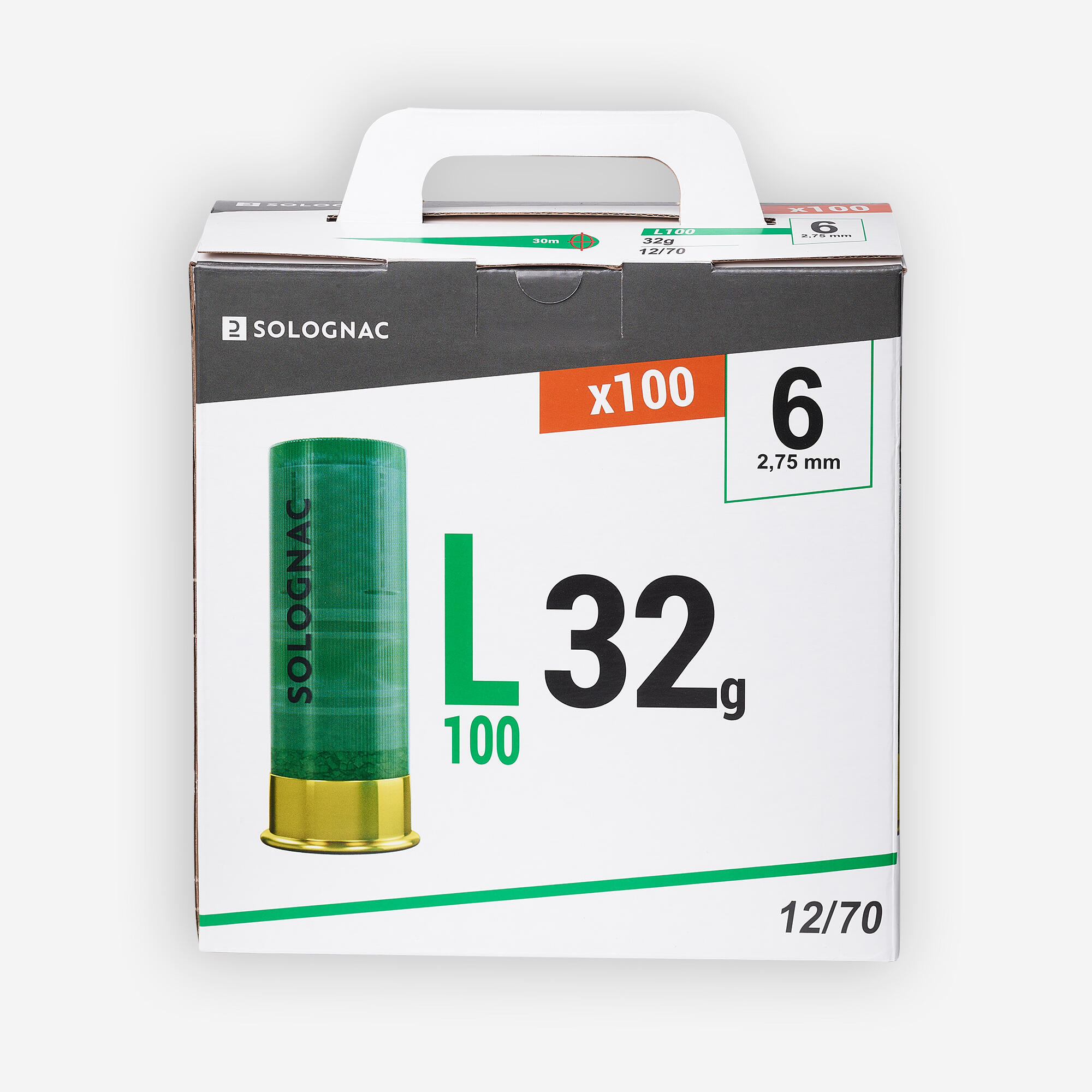 Cartouche l100 32g calibre 12/70 plomb n°6 x25 7/7