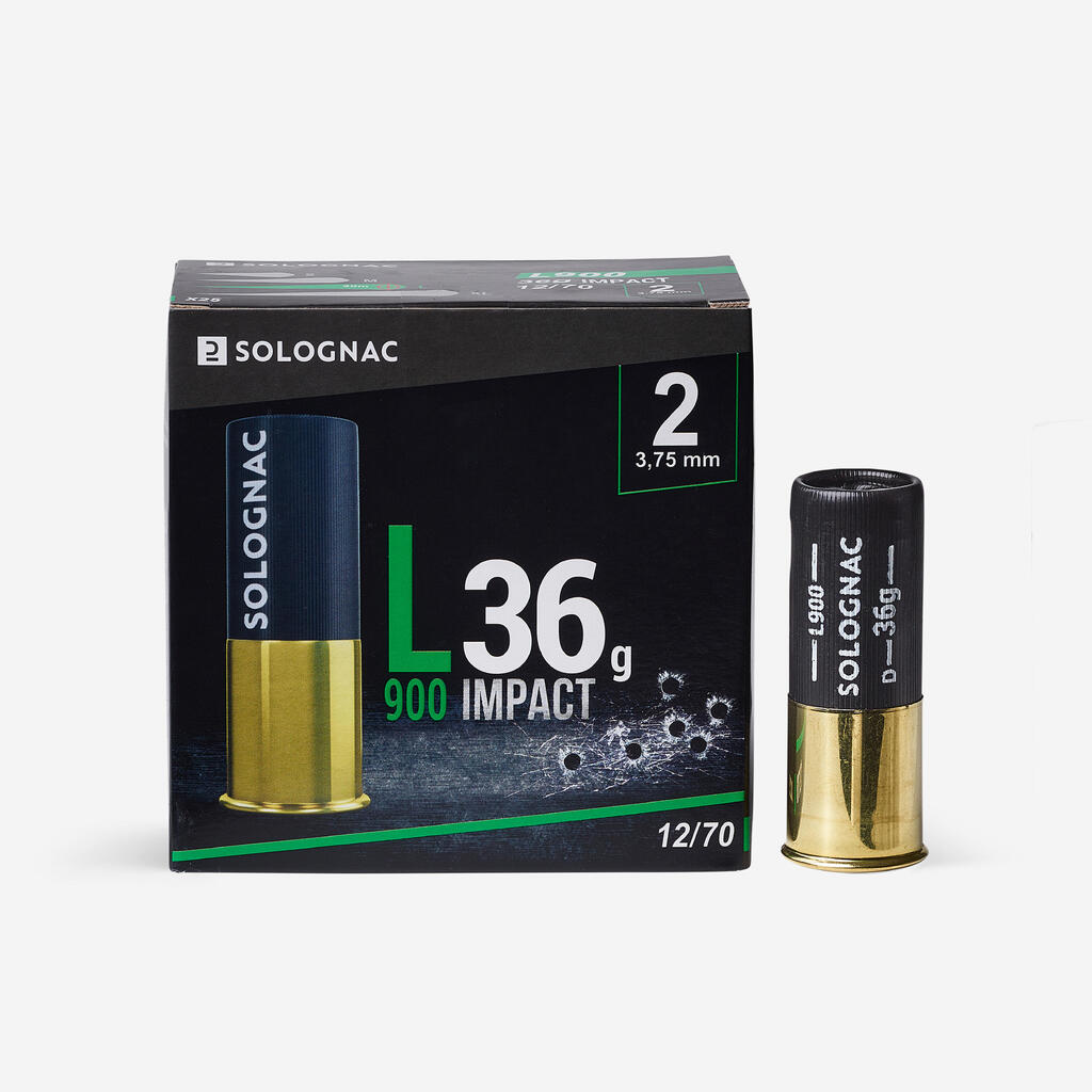 L900 12/70 GAUGE IMPACT CARTRIDGE No. 2 36 g X25