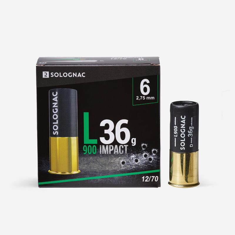CARTOUCHE L900 36g IMPACT CALIBRE 12/70 PLOMB N°6 X25
