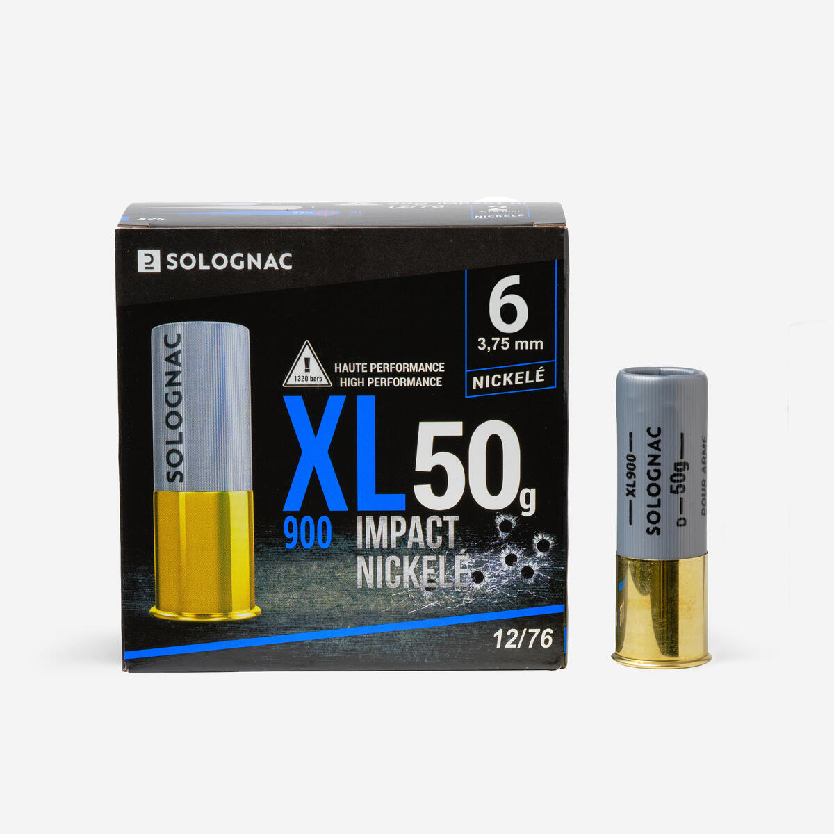 CARTOUCHE XL900 50g IMPACT CALIBRE 12/76 PLOMB NICKELE N°6 X25