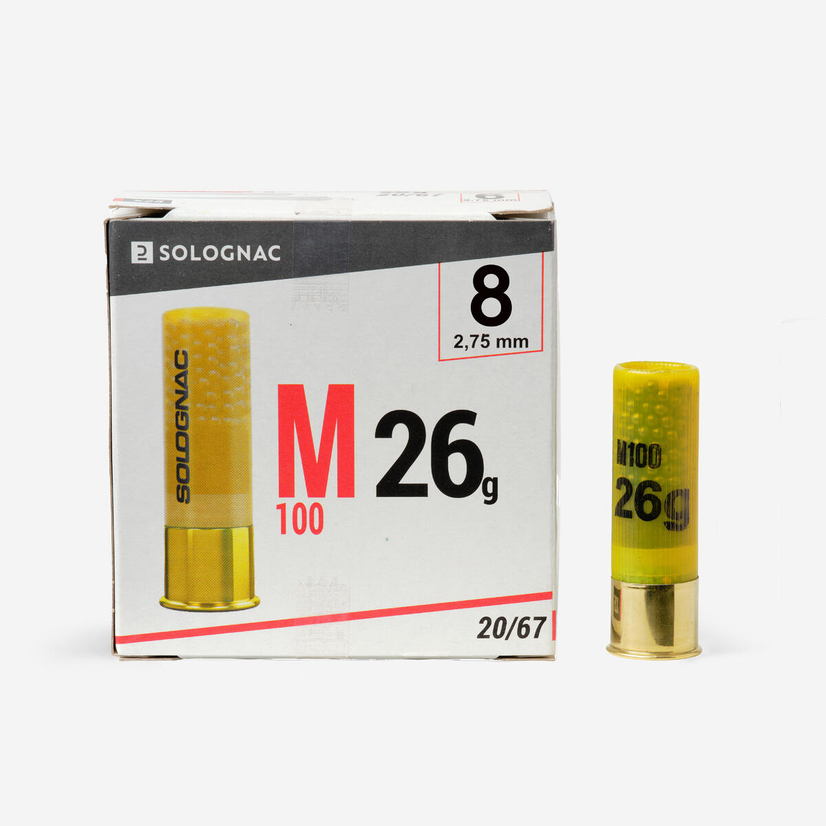 CARTOUCHE M100 CALIBRE 20/67 26G PLOMB N°8 X25