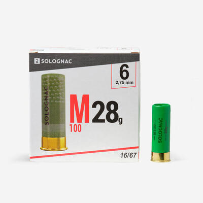 Cartucho Caza Solognac M100 28 g Calibre 16/67 Perdigón N.° 8 x25