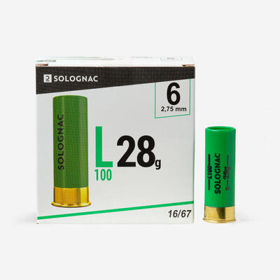 Cartucho Caza Solognac L100 28 g Calibre 16/67 Perdigón N.° 2 X25