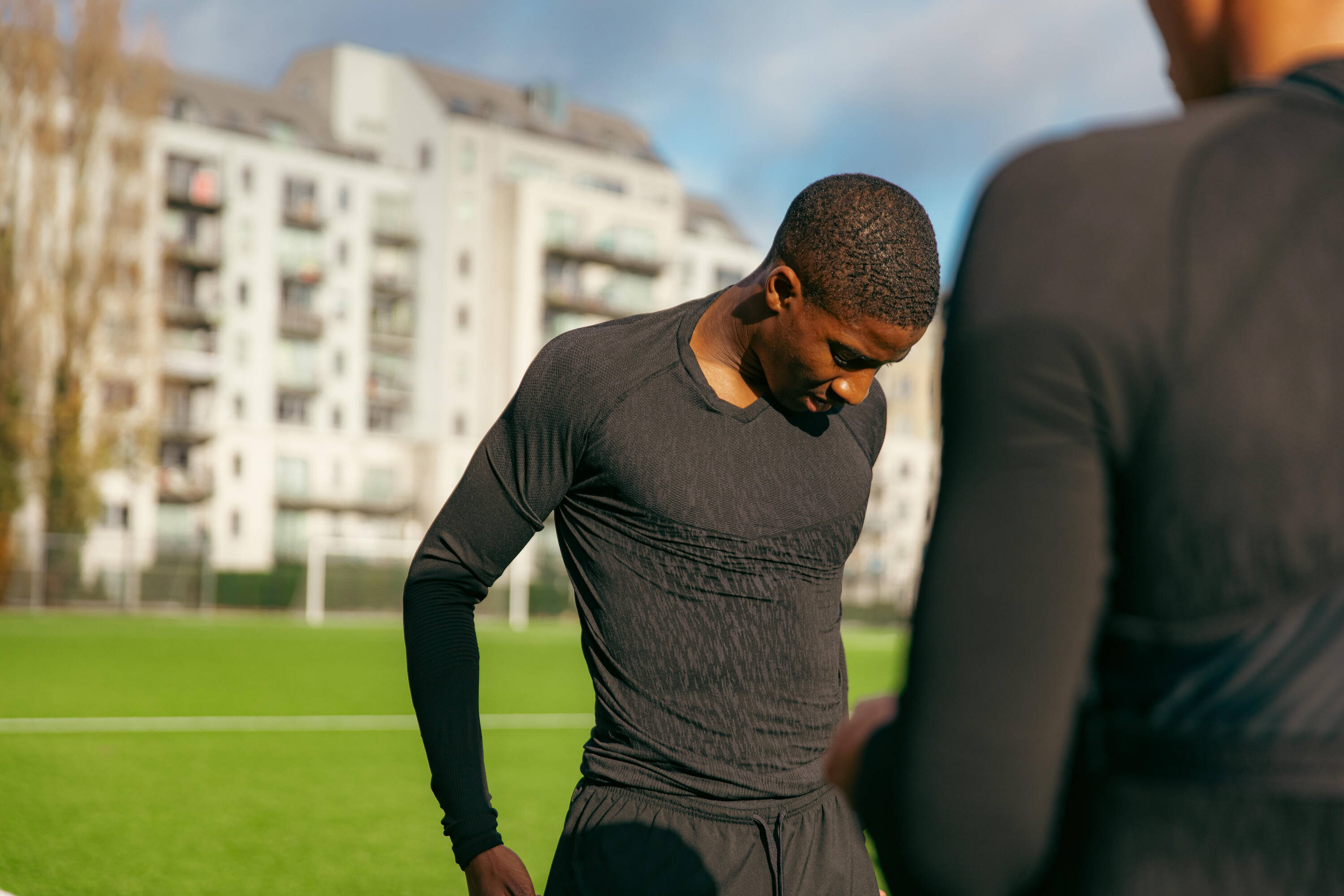 Seamless Long-Sleeved Thermal Football Base Layer Shirt Keepdry - Black -  4