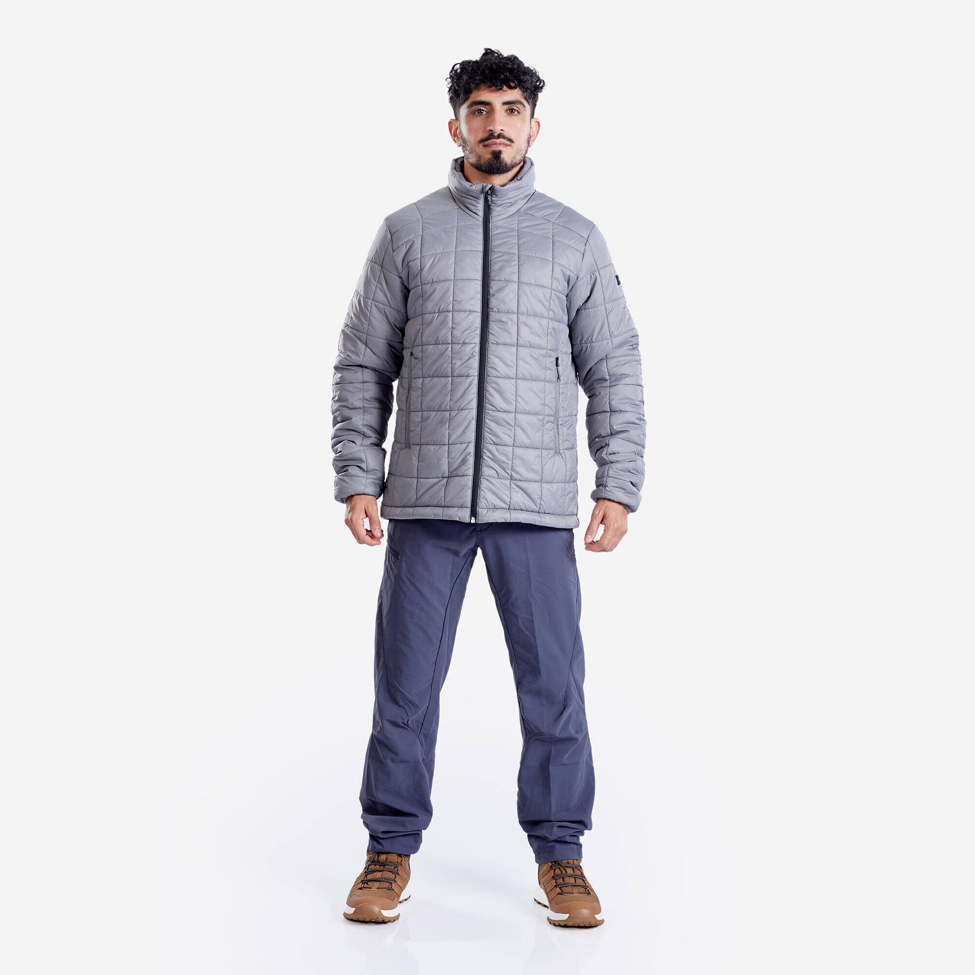 Men Lightweight Packable Padded Jacket - MT100 -5°C Grey -  2