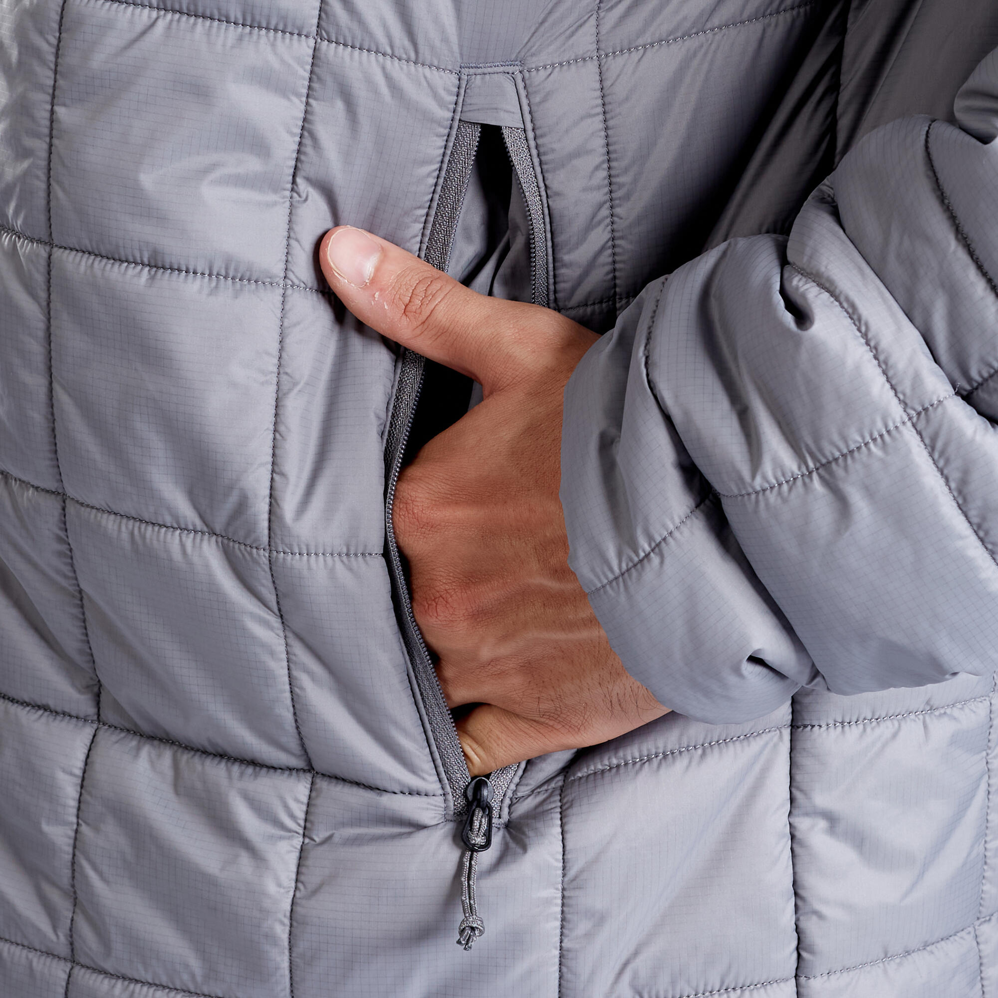 Men Lightweight Packable Padded Jacket - MT100 -5°C Grey