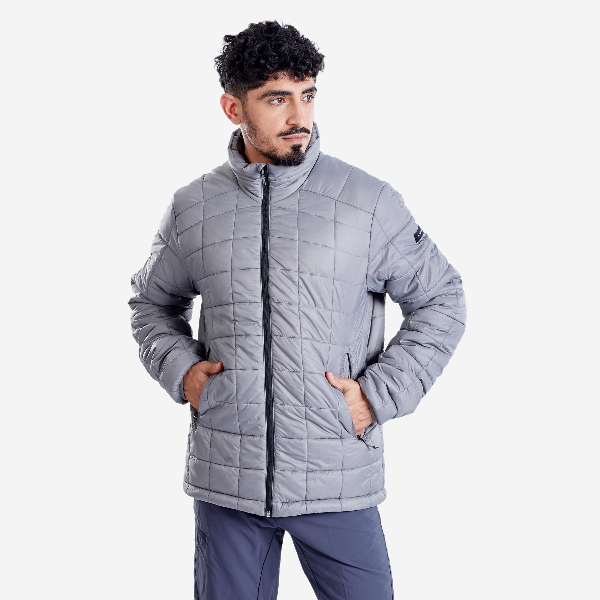 Men Lightweight Packable Padded Jacket - MT100 -5°C Grey