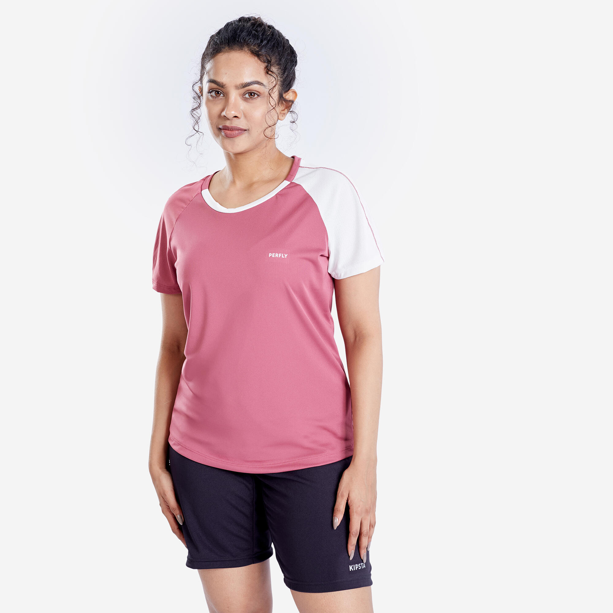Women Badminton T-Shirt sensation 530 Pink White