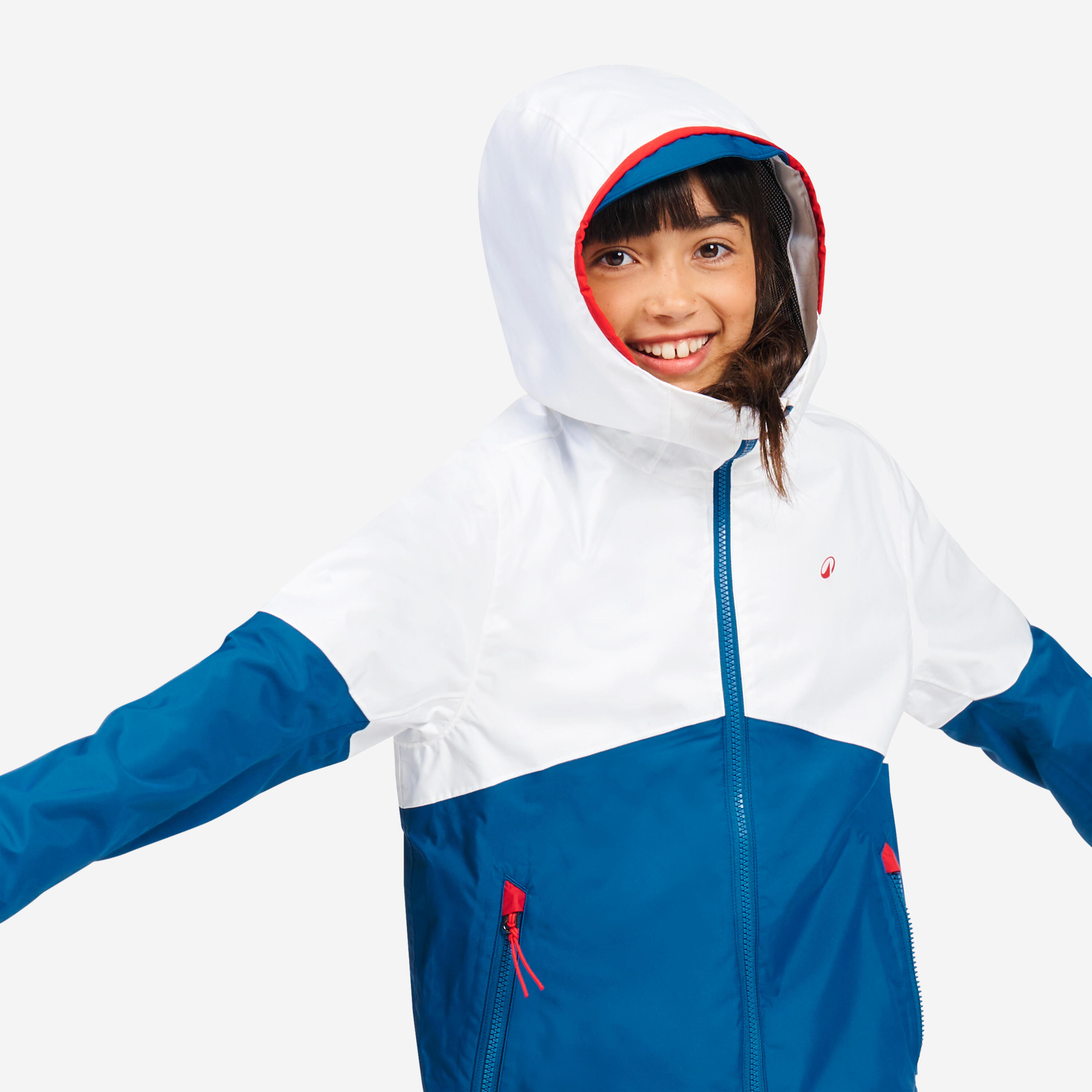 Zeiljas regenjas voor kinderen Sailing 100 wit blauw 2/9