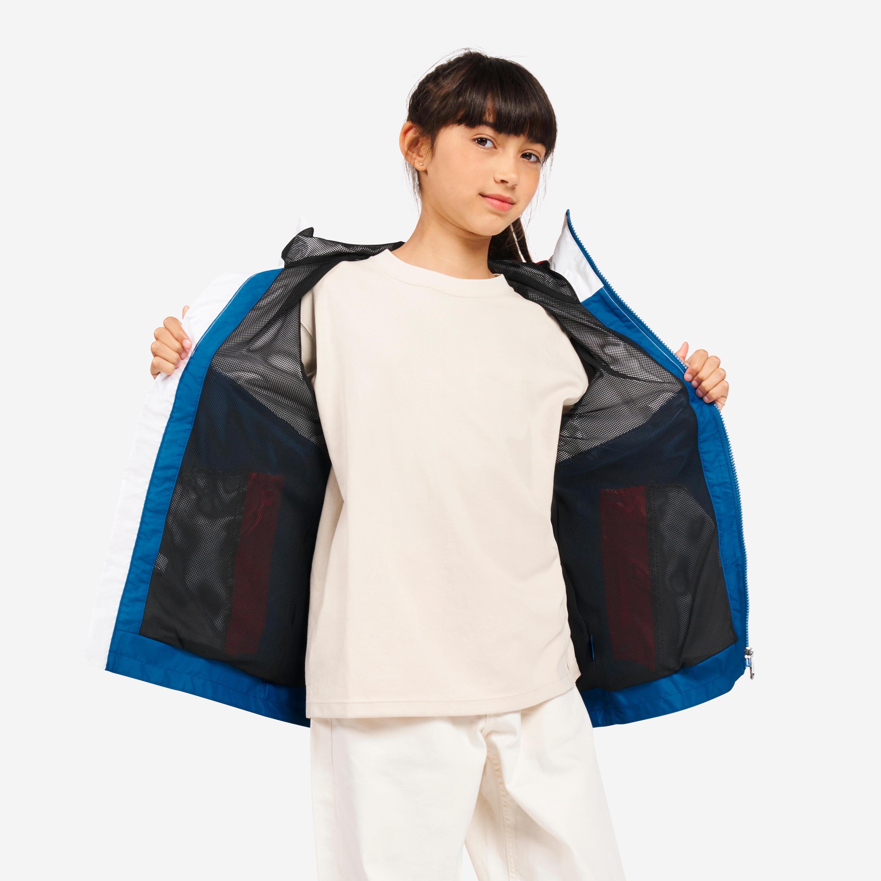 Zeiljas regenjas voor kinderen Sailing 100 wit blauw 9/9