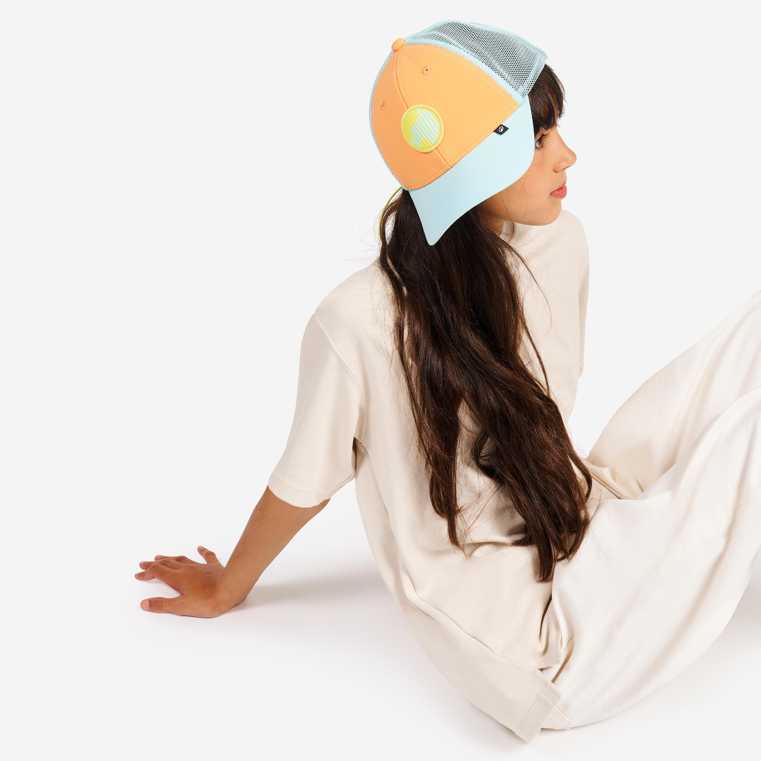Kids’ sailing cap - Sailing 500 orange blue 4/6