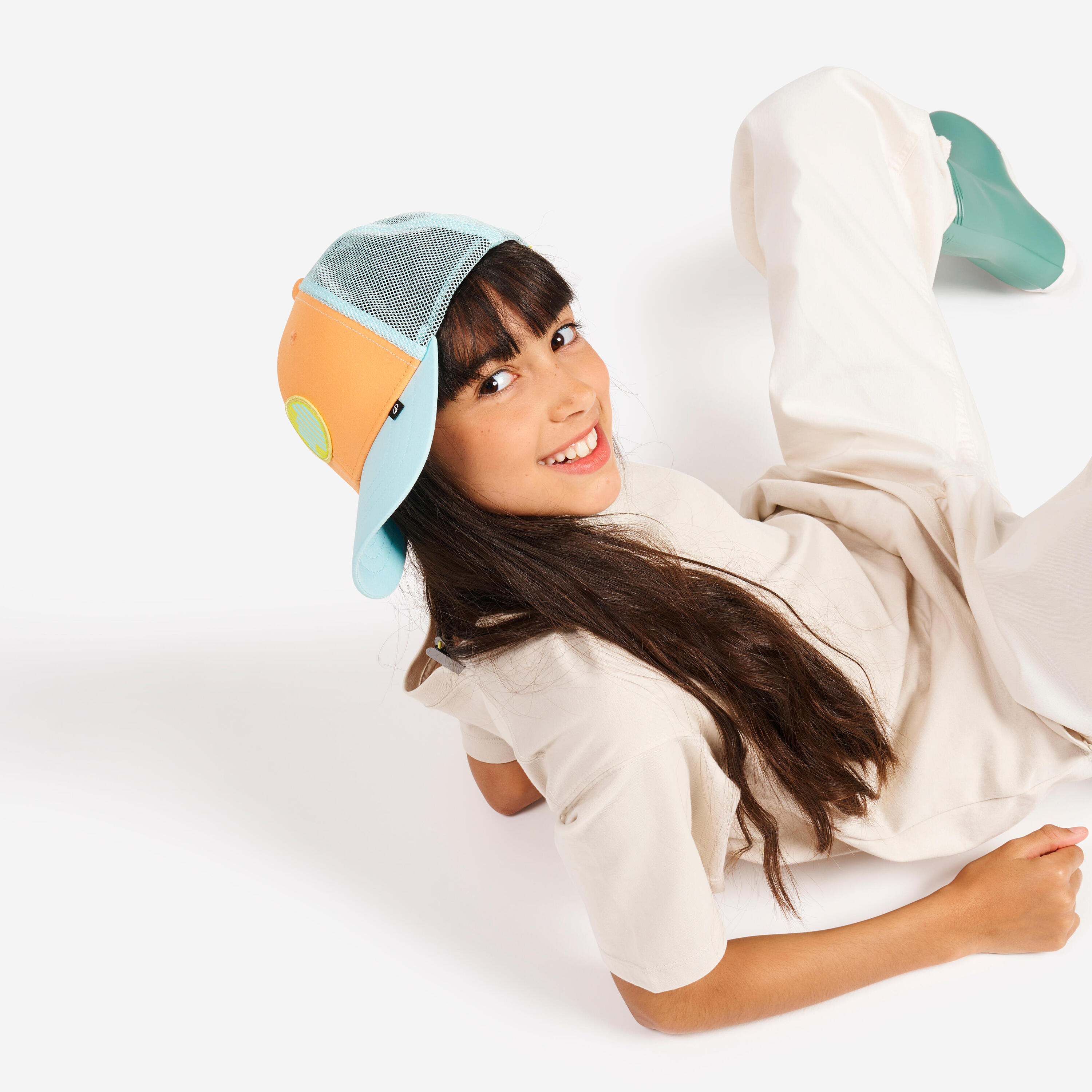 Kids’ sailing cap - Sailing 500 orange blue 5/6