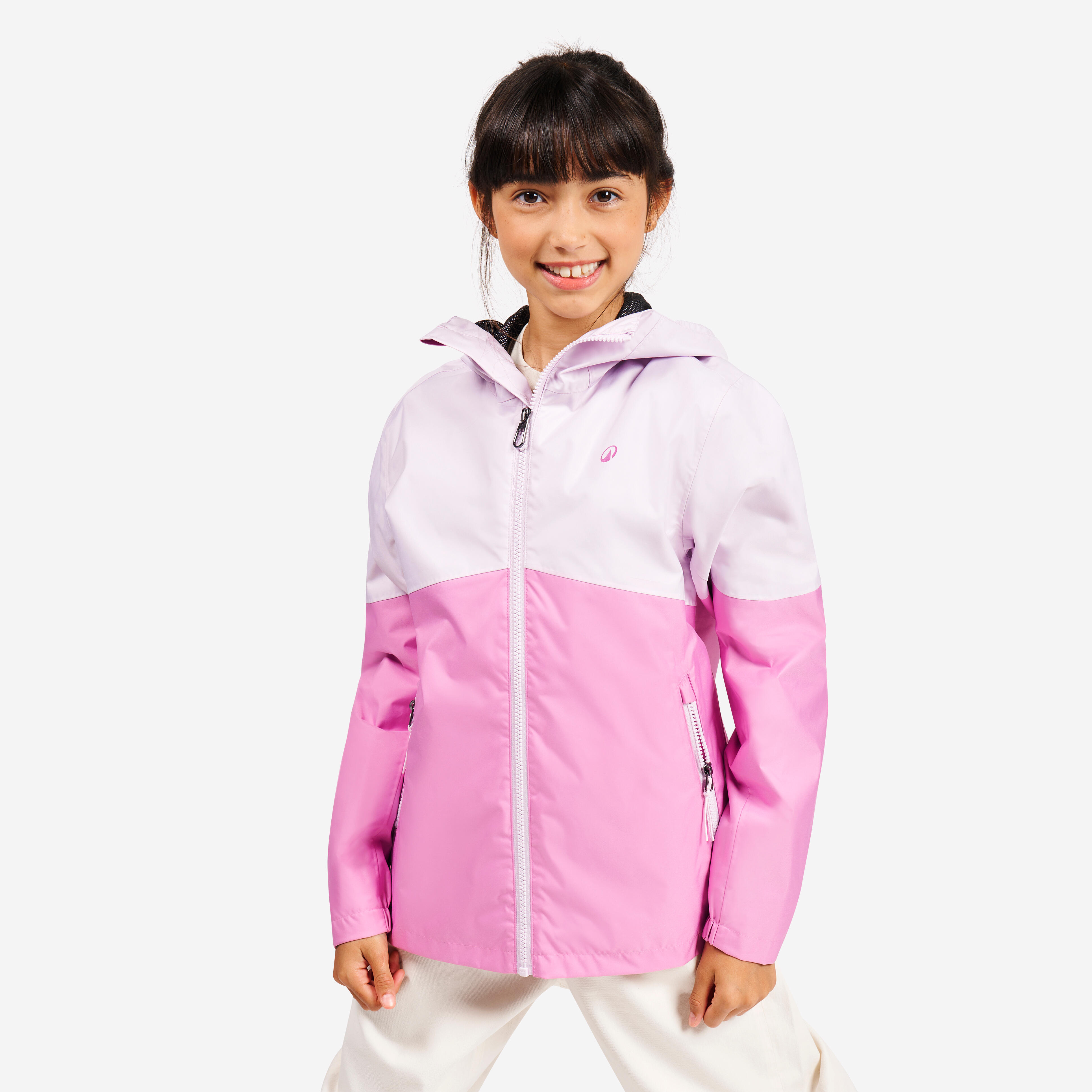 Kid's waterproof sailing jacket - wet-weather jacket SAILING 100 lavender pink