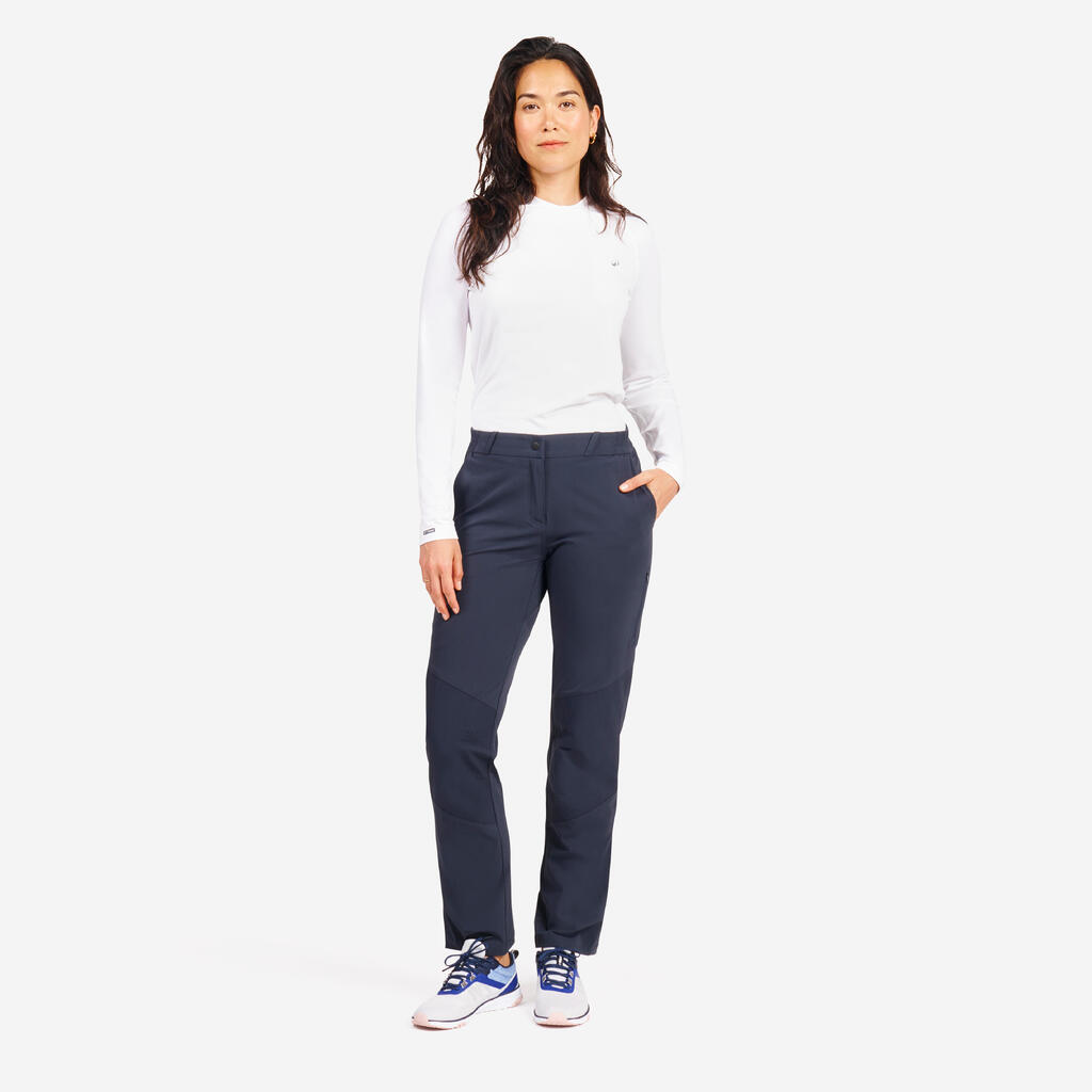 Ženske vodoodbojne pantalone za jedrenje - Sailing 500 crno sive