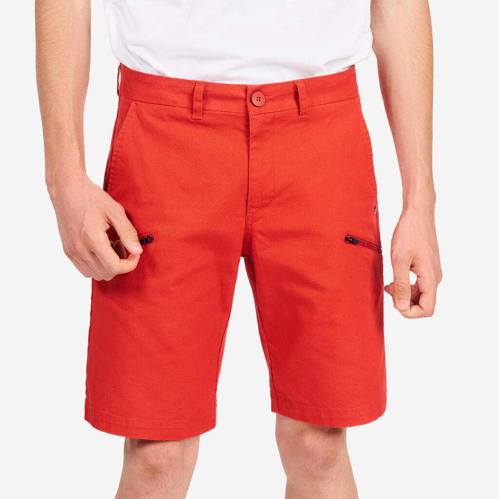 Men’s sailing Bermuda shorts - Sailing 100 brick red