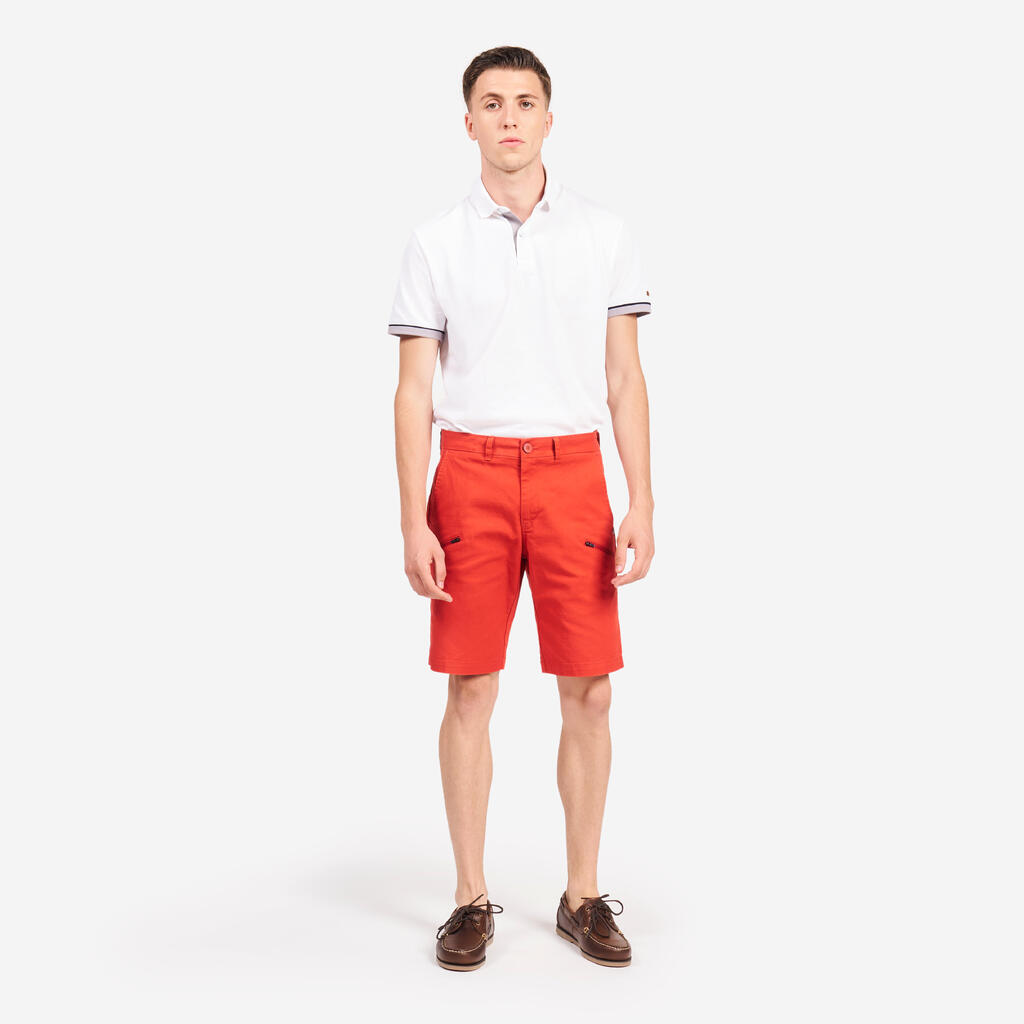 Men’s sailing Bermuda shorts - Sailing 100 brick red