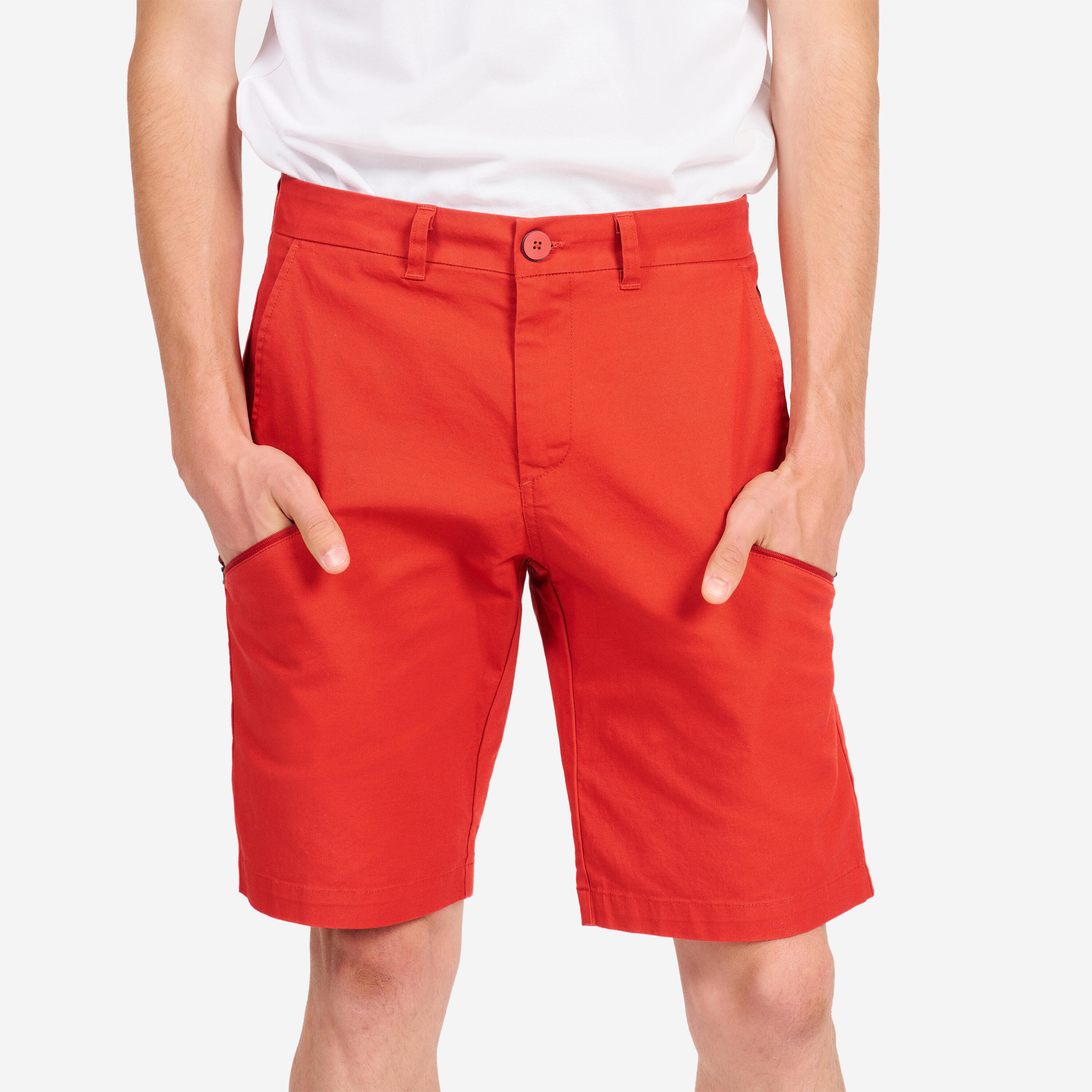 Men’s sailing Bermuda shorts - Sailing 100 brick red 3/9