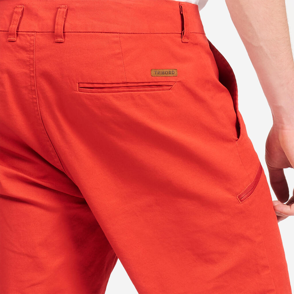 Men’s sailing Bermuda shorts - Sailing 100 brick red