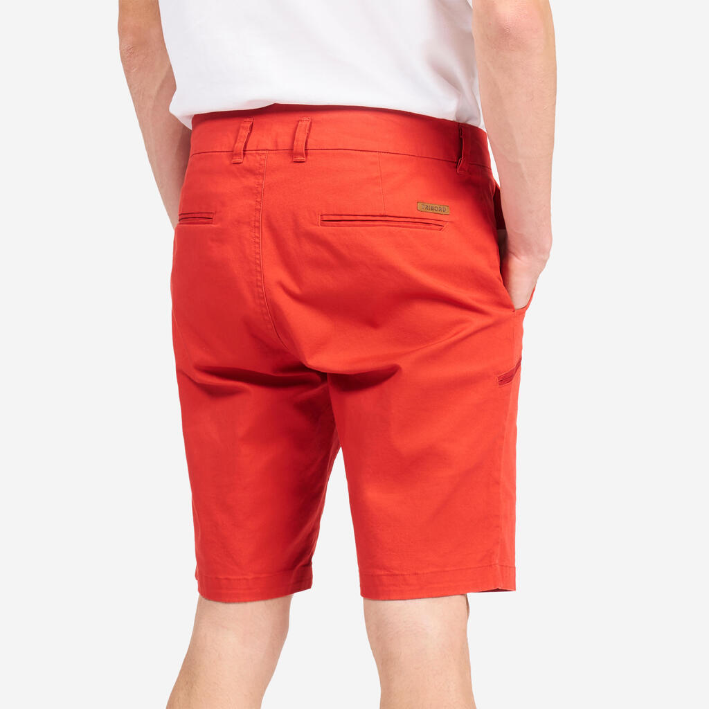 Men’s sailing Bermuda shorts - Sailing 100 brick red