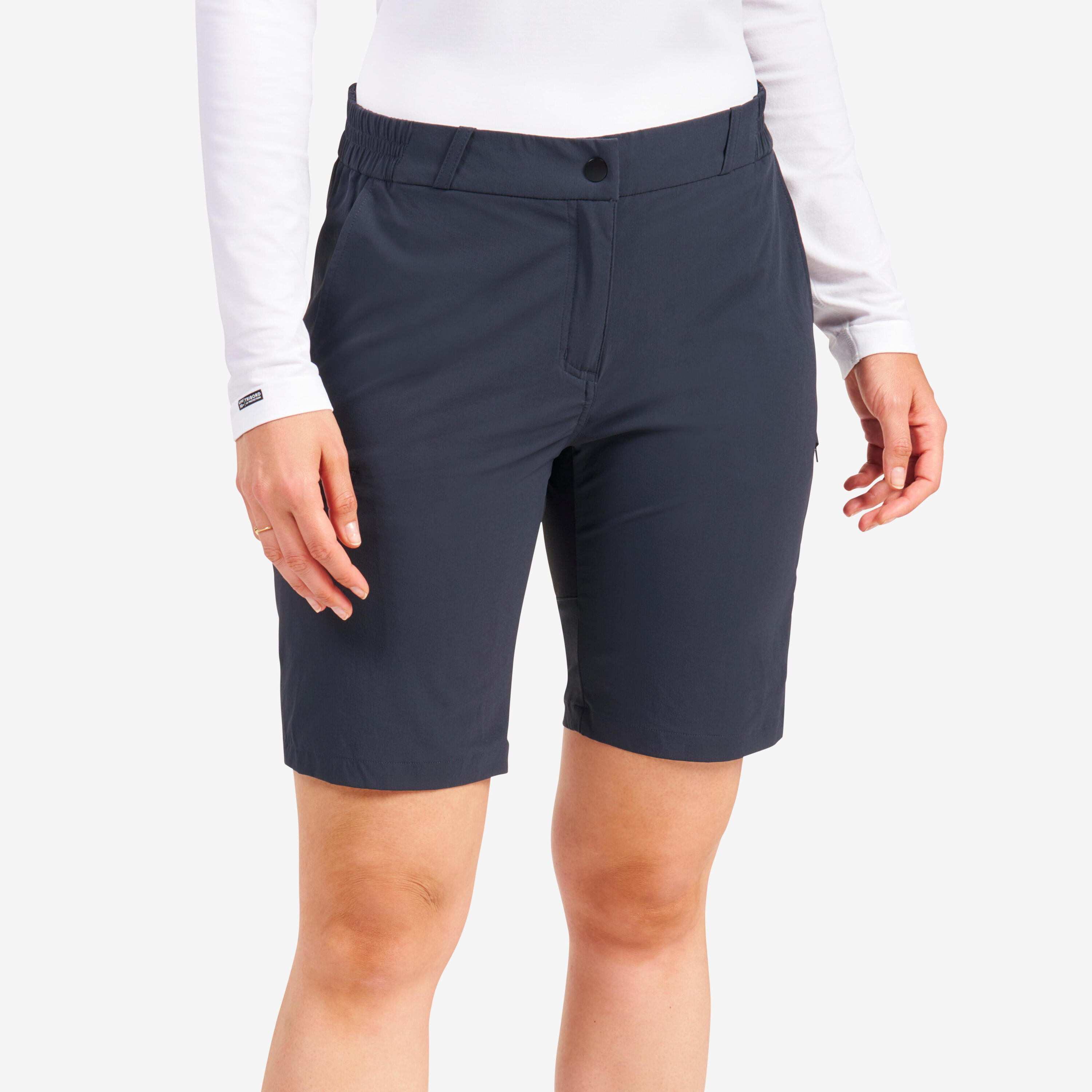 TRIBORD Women’s water-repellent sailing shorts - Sailing 500 dark grey