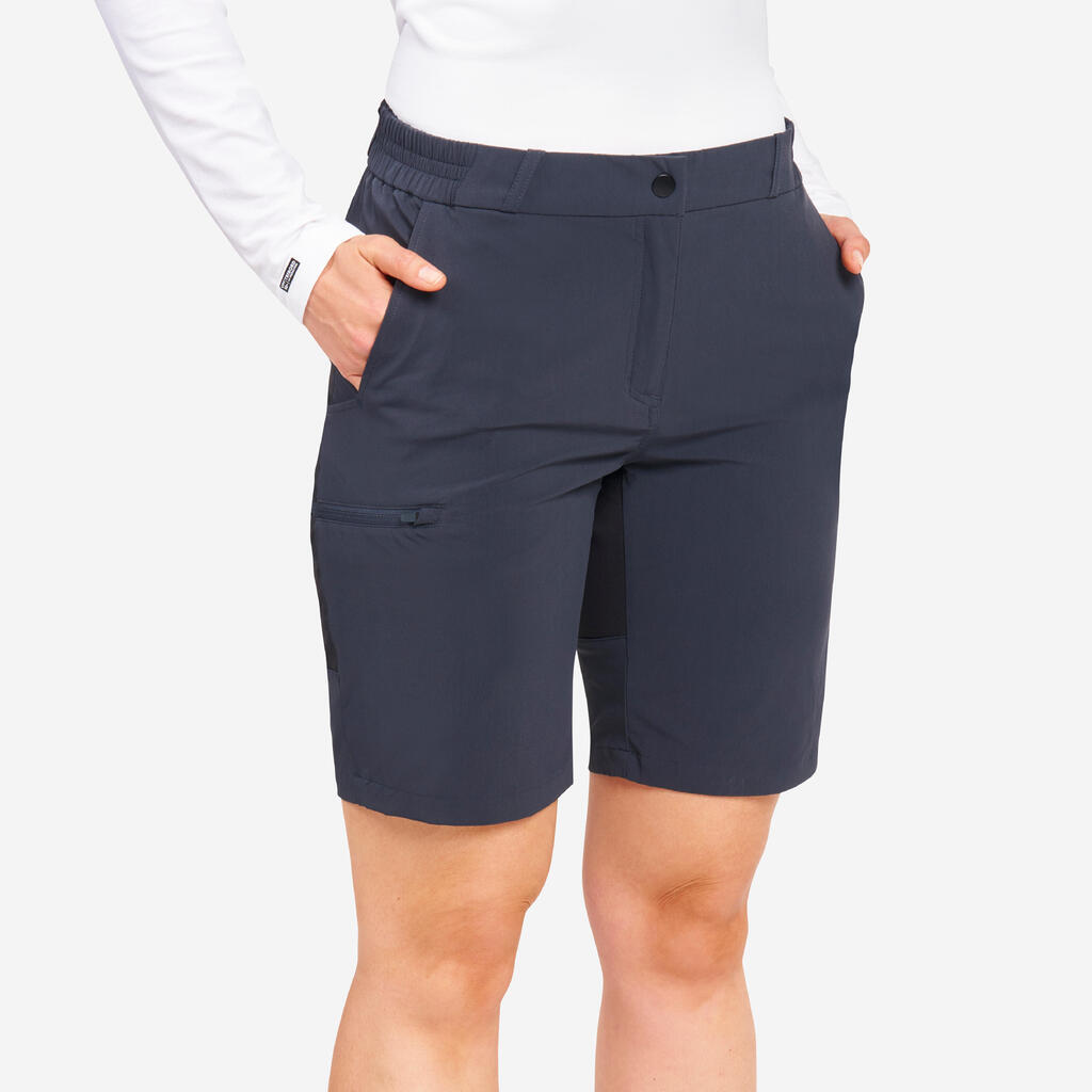 Women’s water-repellent sailing shorts - Sailing 500 dark grey