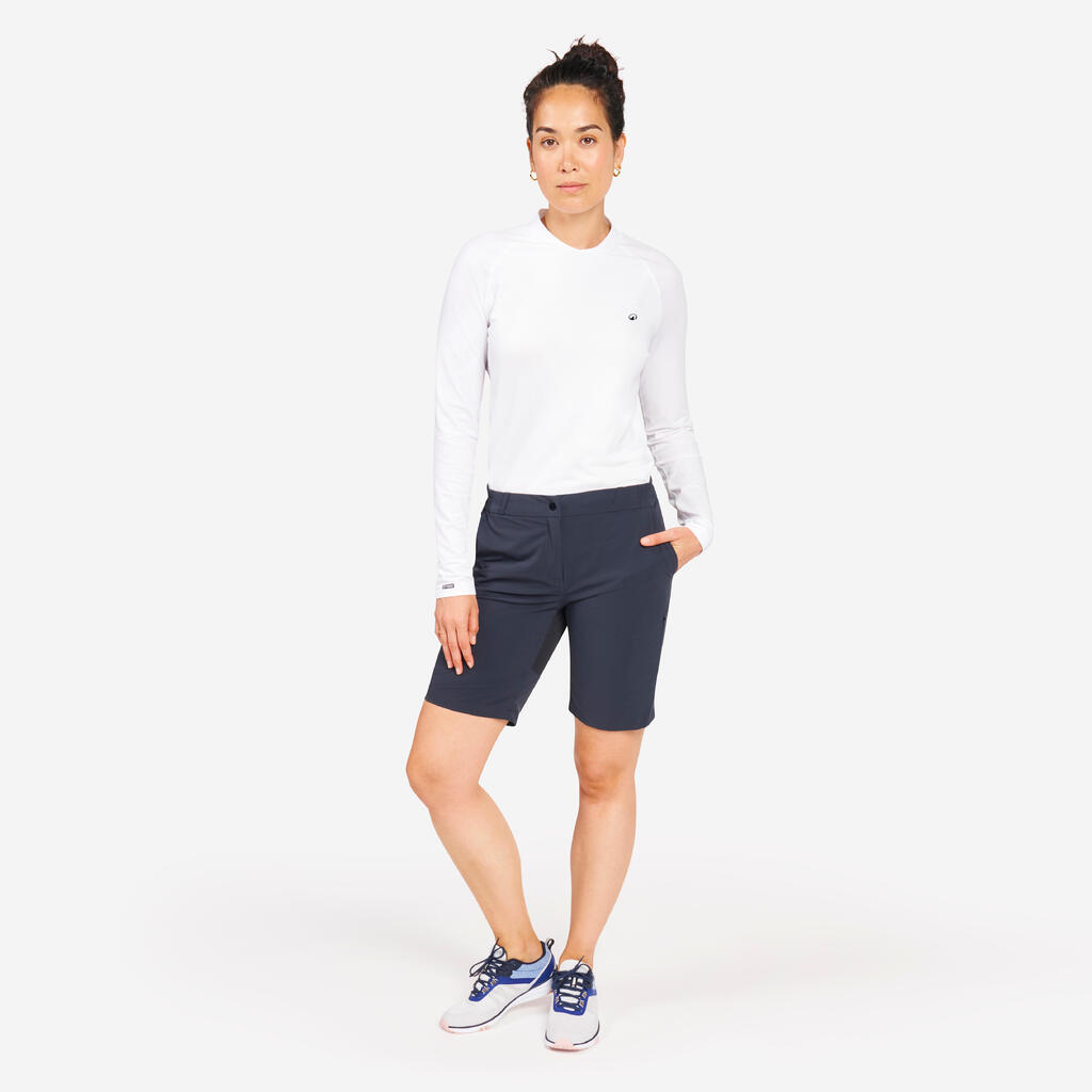 Women’s water-repellent sailing shorts - Sailing 500 dark grey
