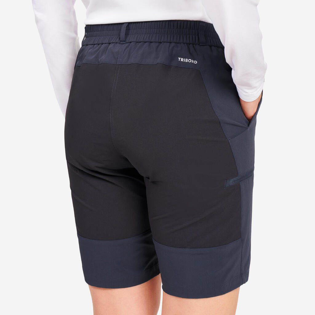 Women’s water-repellent sailing shorts - Sailing 500 dark grey