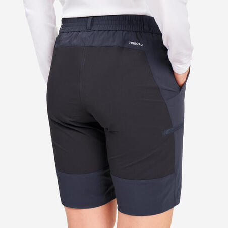 Шорти жіночі 500 для вітрильного спорту водонепроникні темно-сірі