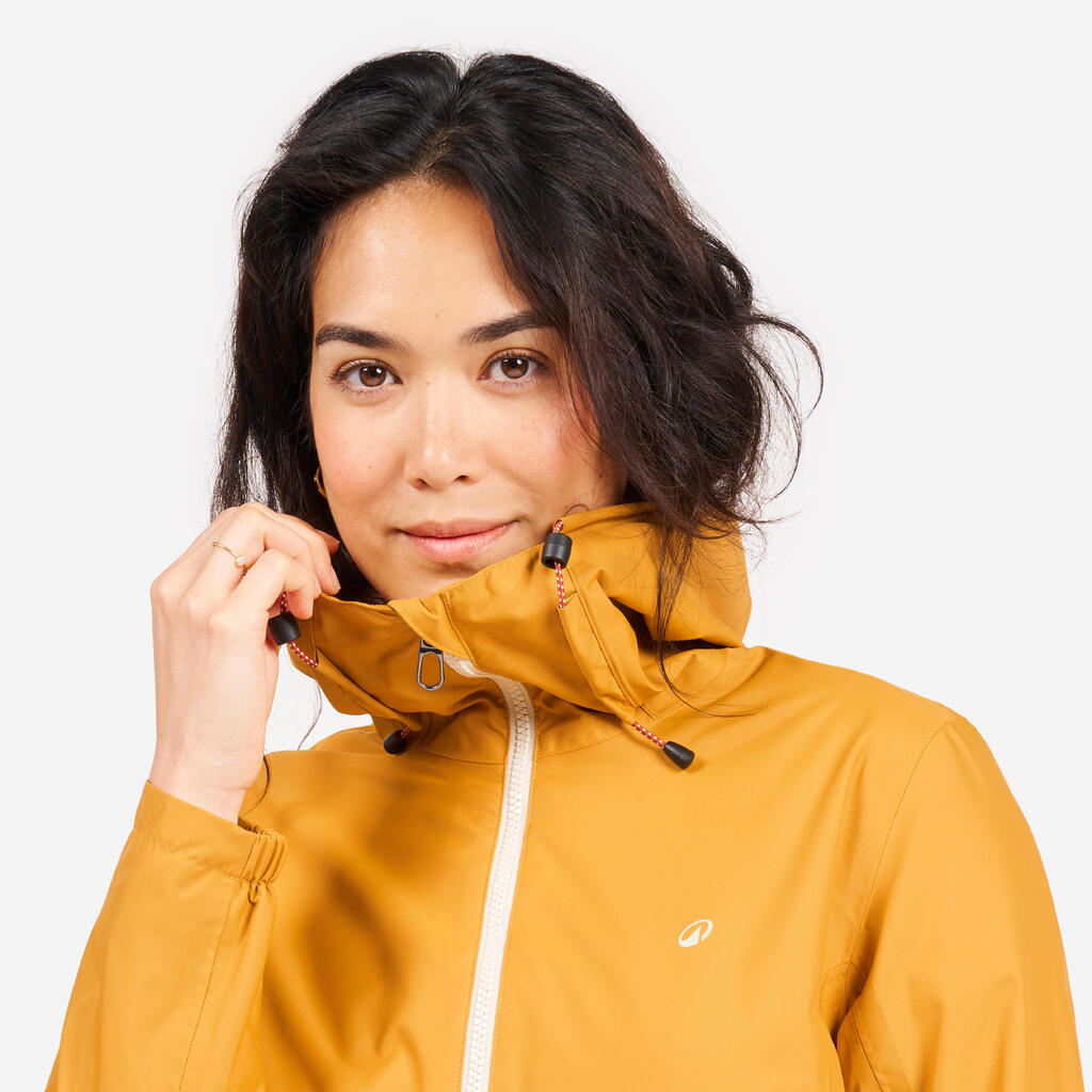 Regenjacke Segeln Damen wasserdicht 100 weiß/orange