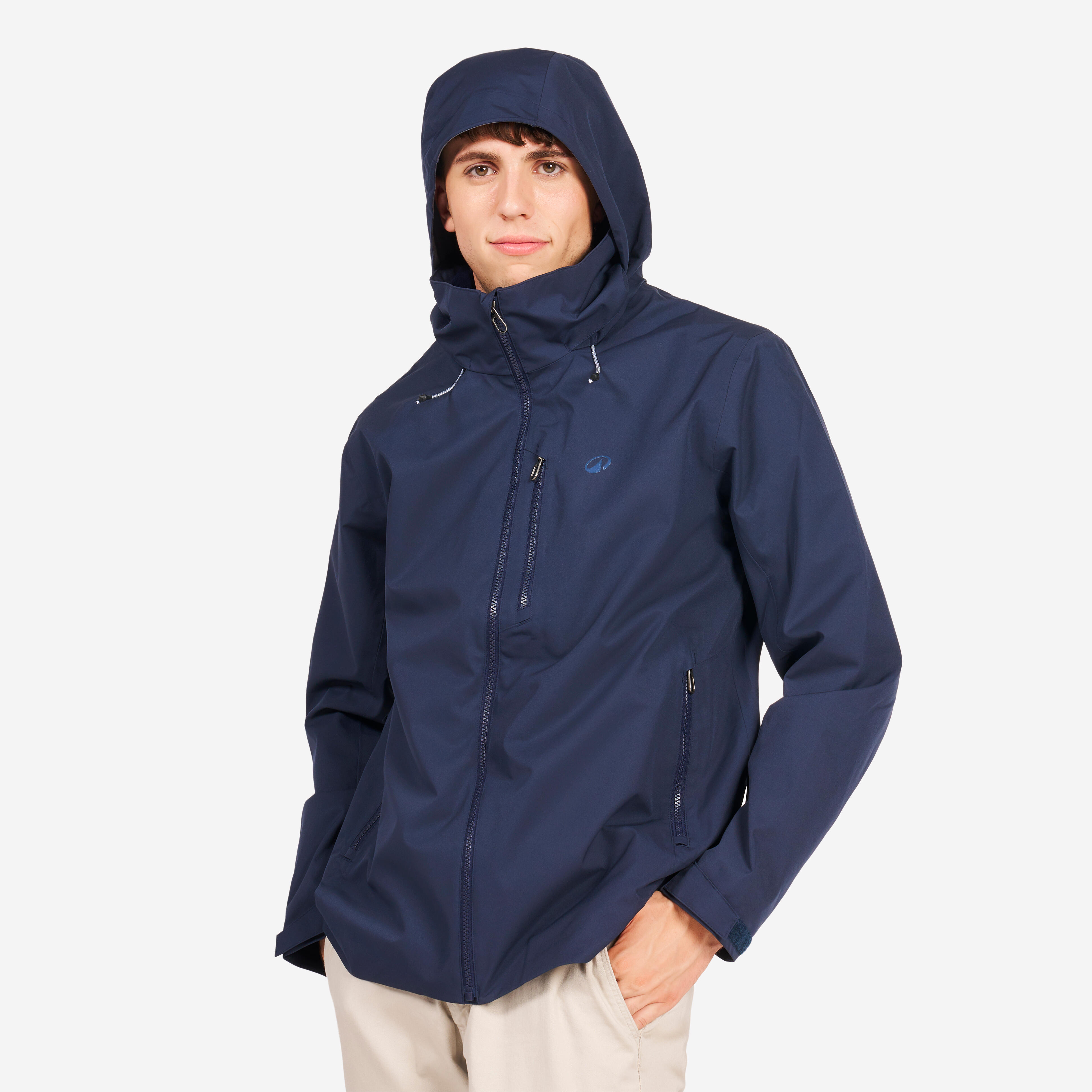 DECATHLON Pánska nepremokavá bunda na jachting Sailing 300 tmavomodrá 2XL · záber 5