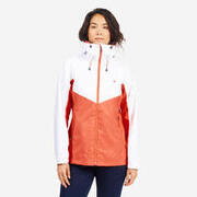 Geacă impermeabilă navigație SAILING 100 Alb Oranj Damă