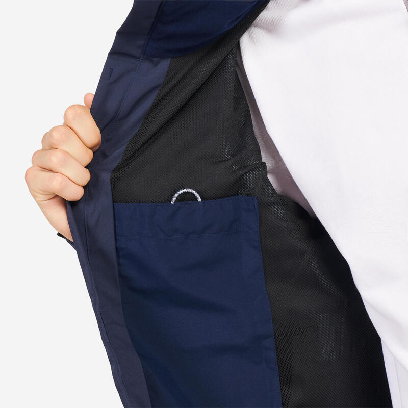 Veste de voile imperméable coupe vent Homme - Sailing 500 navy blanc
