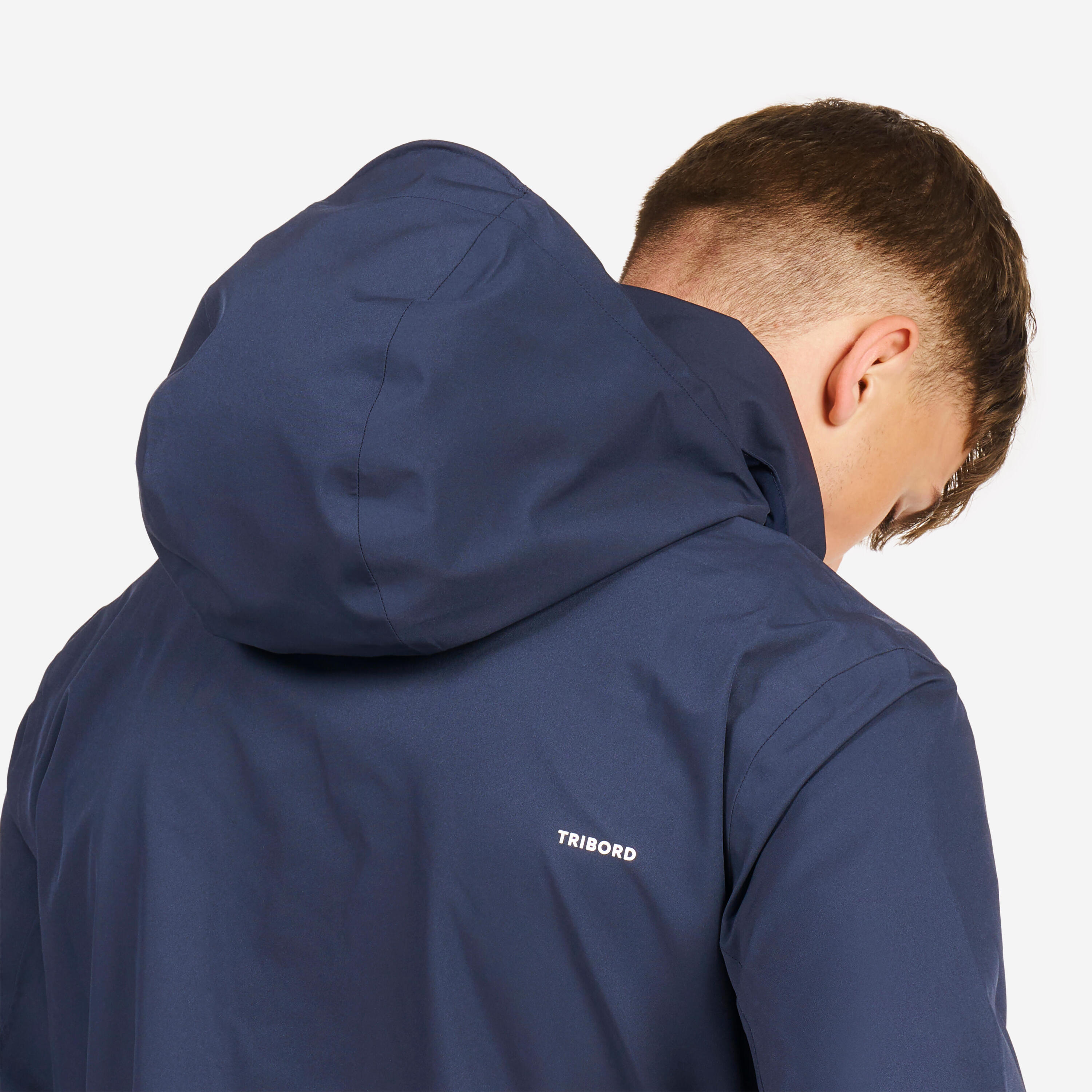 Water- en winddichte jas voor heren Sailing 500 marineblauw wit 6/8