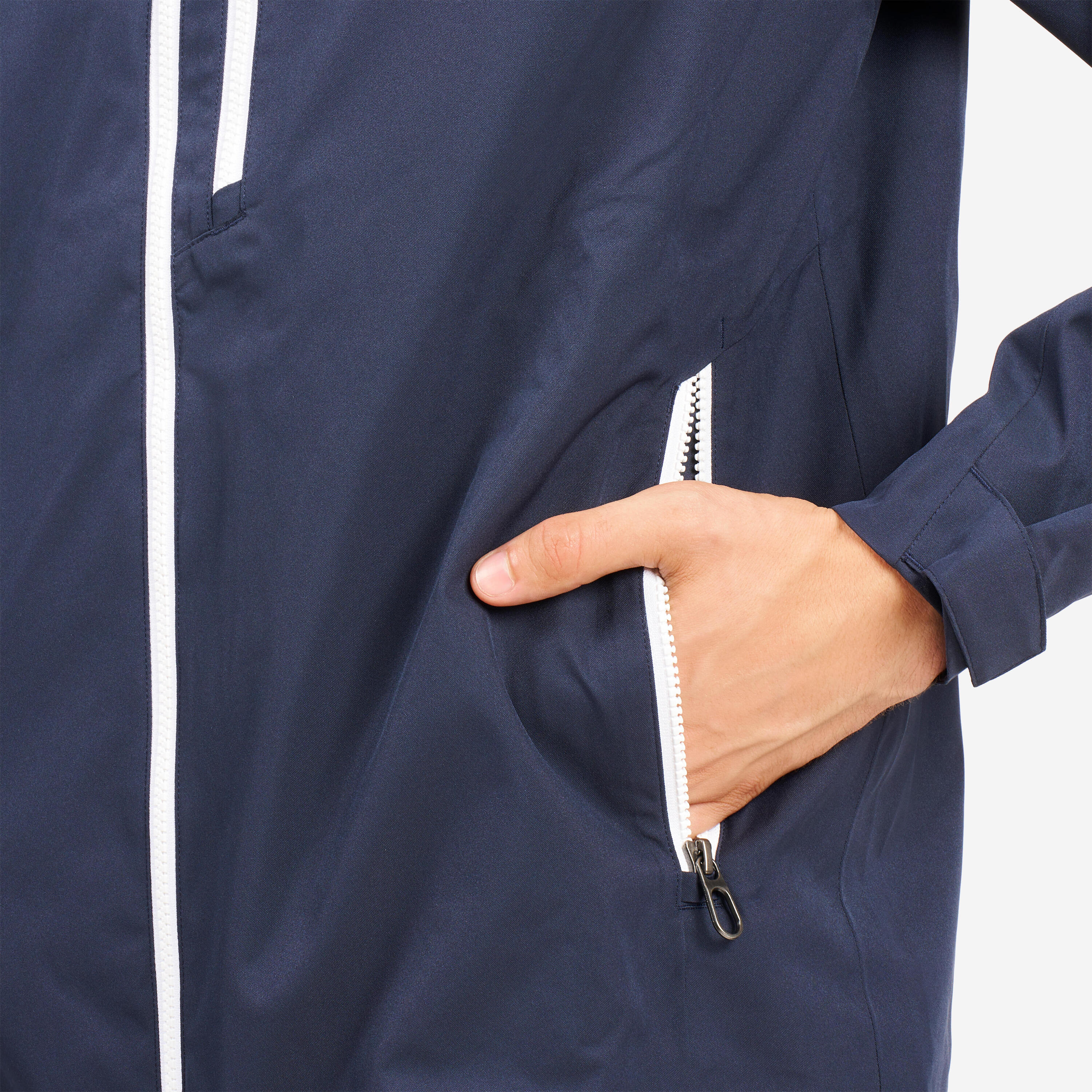 Water- en winddichte jas voor heren Sailing 500 marineblauw wit 8/8