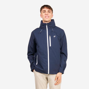 Chaqueta Impermeable Hombre Cortavientos Sailing 300 Marino Blanco