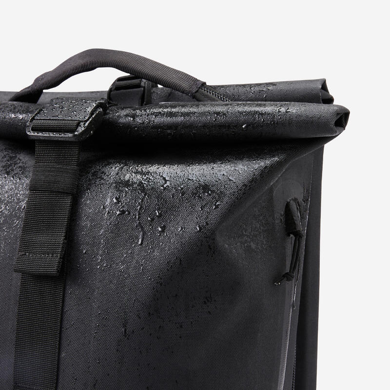 Sac à dos sacoche vélo double pour porte-bagages 31 litres gris foncé