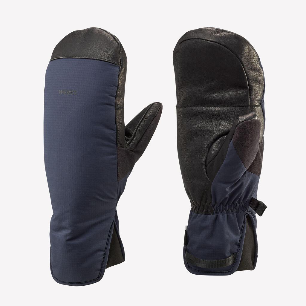 Warm Adult Ski Mittens 500 - Navy