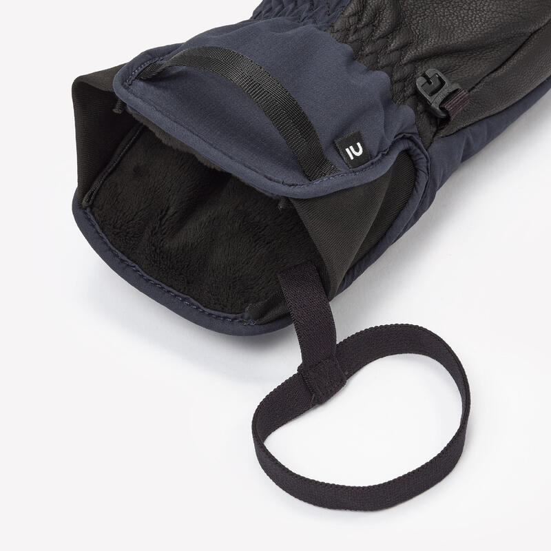 Moufles de ski chaudes adulte, SKI500 bleu marine